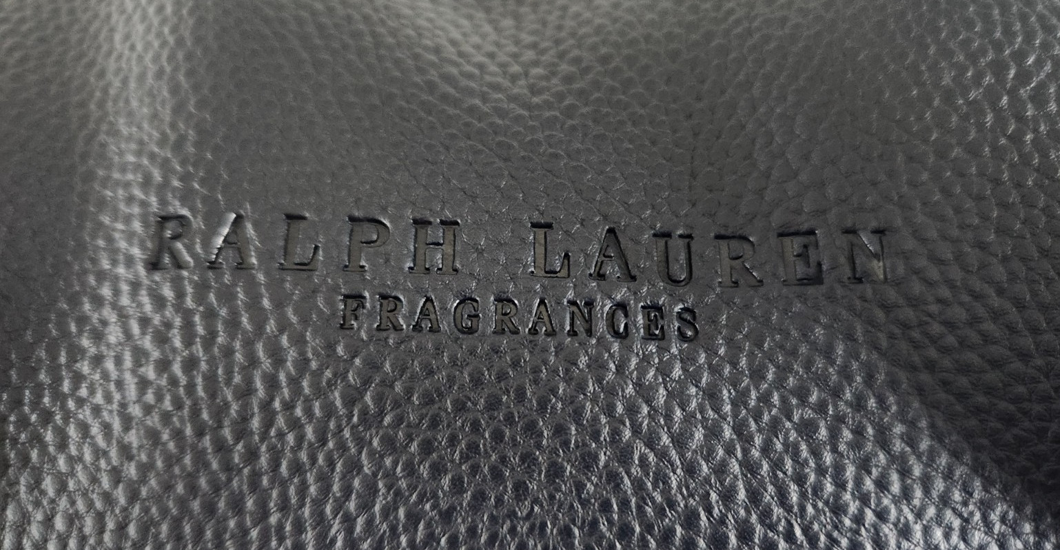 Ralph Lauren Fragrances POLO Navy Blue White Faux Leather Travel Duffle Bag NWT
