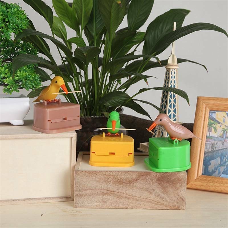 Toothpick Box 1PCS Toothpick Dispenser Gag Gift Table Decoration Cute Bird