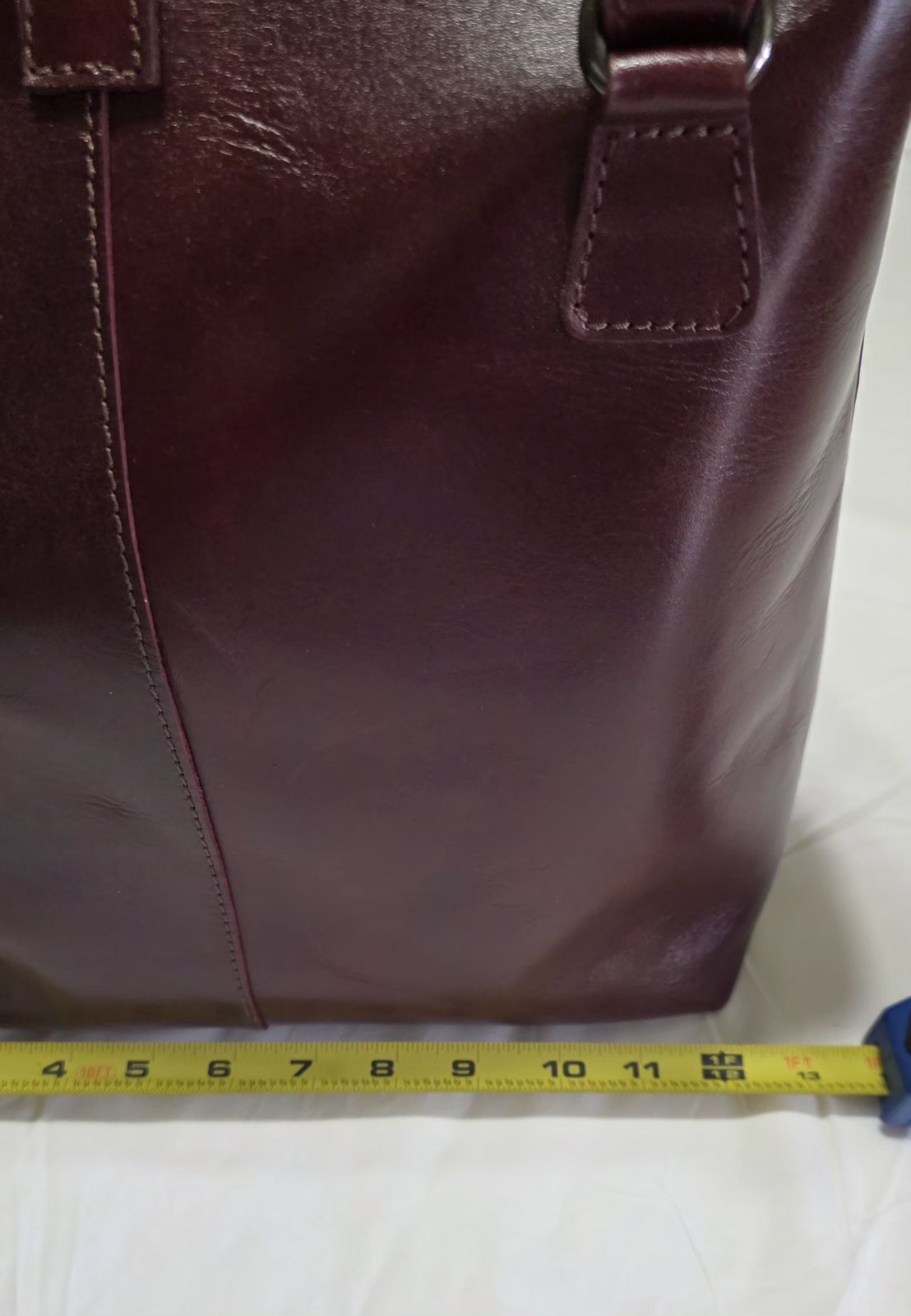 Handmade Mexican Genuine Artisan Leather Burgundy Tote Shoulder Bag
