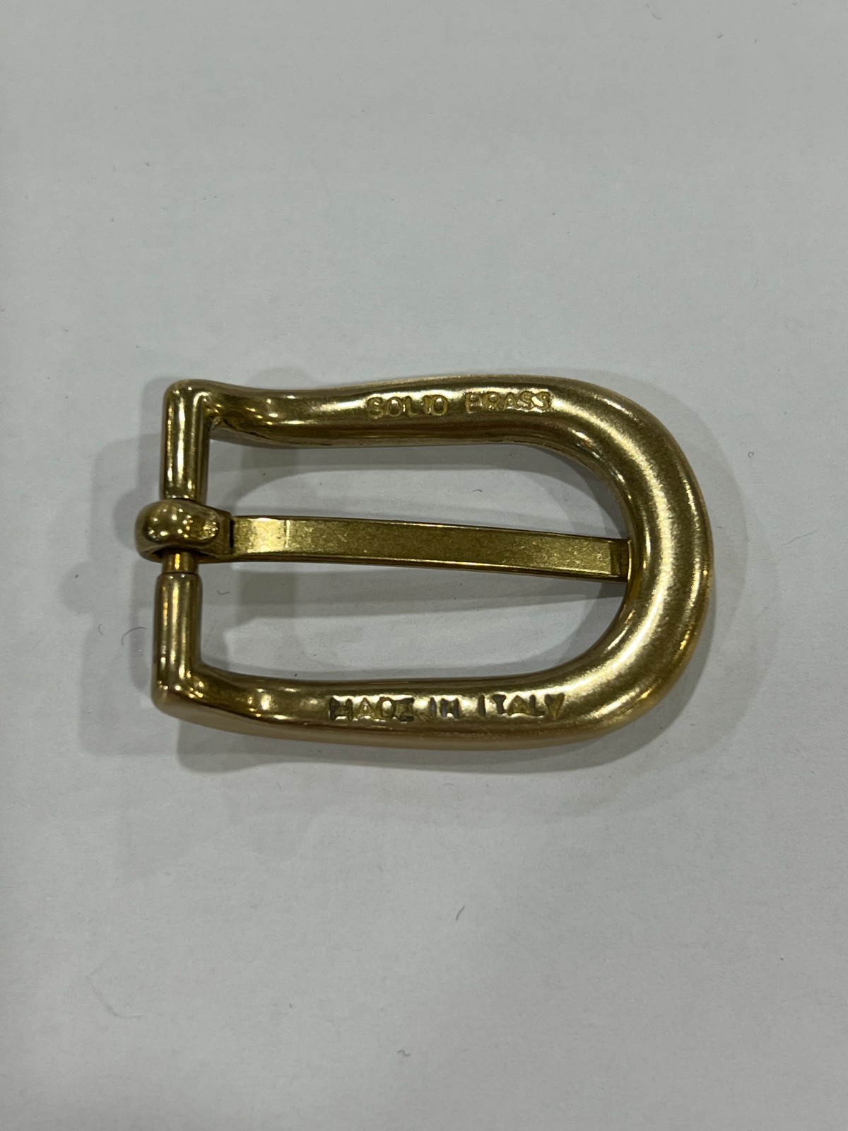 Solid Brass Satin Brass Belt Buckle Made in Italy Fits 0.79″ Belt Strap