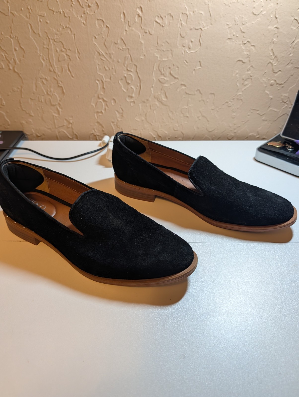 Franco Sarto Women’s Loafers Size 9 Black Suede
