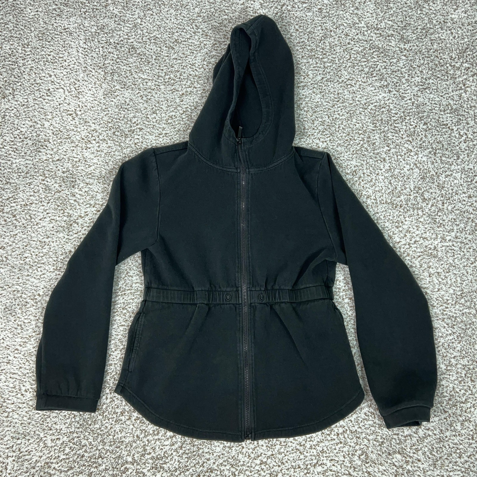 Varley Jacket Womens Large Black Hooded Full Zip Fleece Athletic Casual Lounge