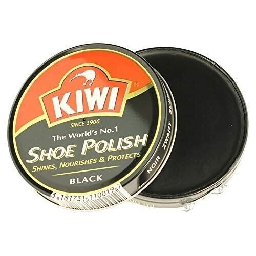 KIWI Shoe Polish suitable for black leather shoes long-lasting shine 40g