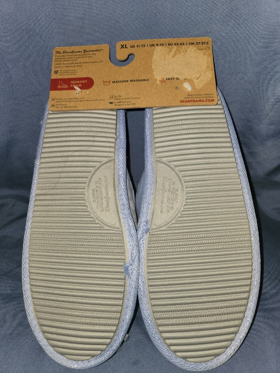 Dluxe by Dearfoams Women’s Blue “I Do” Slippers Size XL 11-12 US Bride Wedding