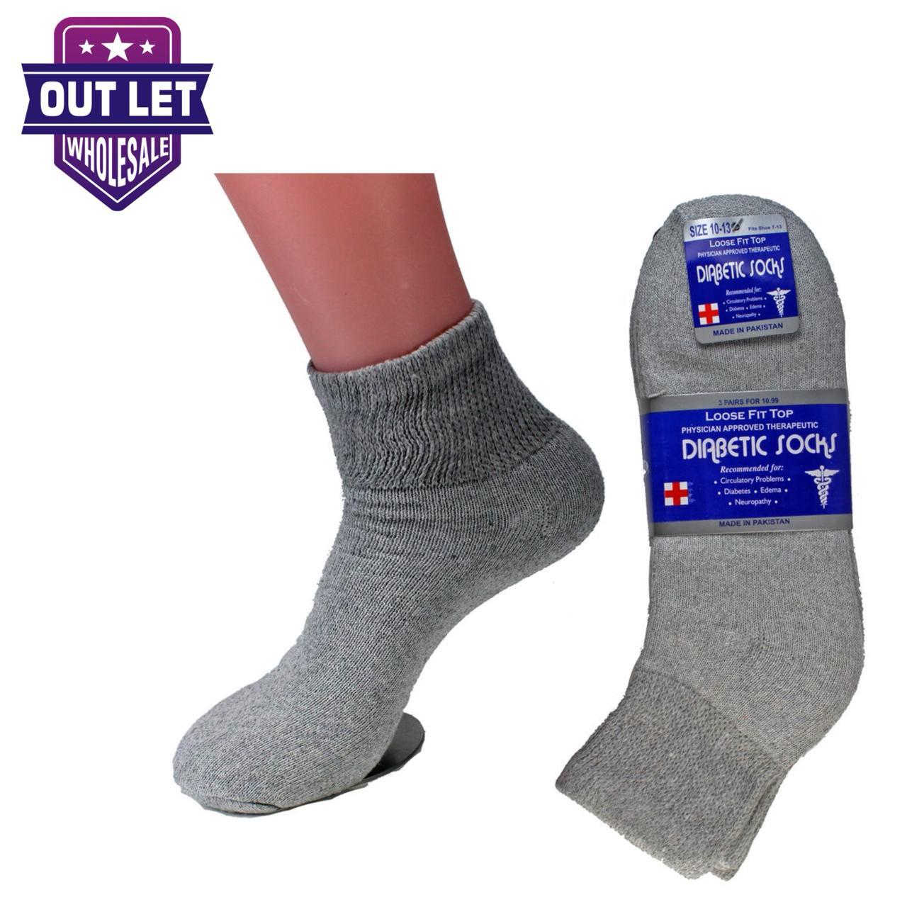3 6 12 Pairs Men’s Circulatory Diabetic Ankle Cotton Quarter socks size 9-15