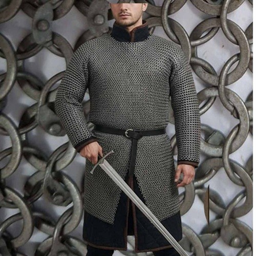9mm Round Chain-Mail Hauberk – Medieval Reenactment Armor Shirt