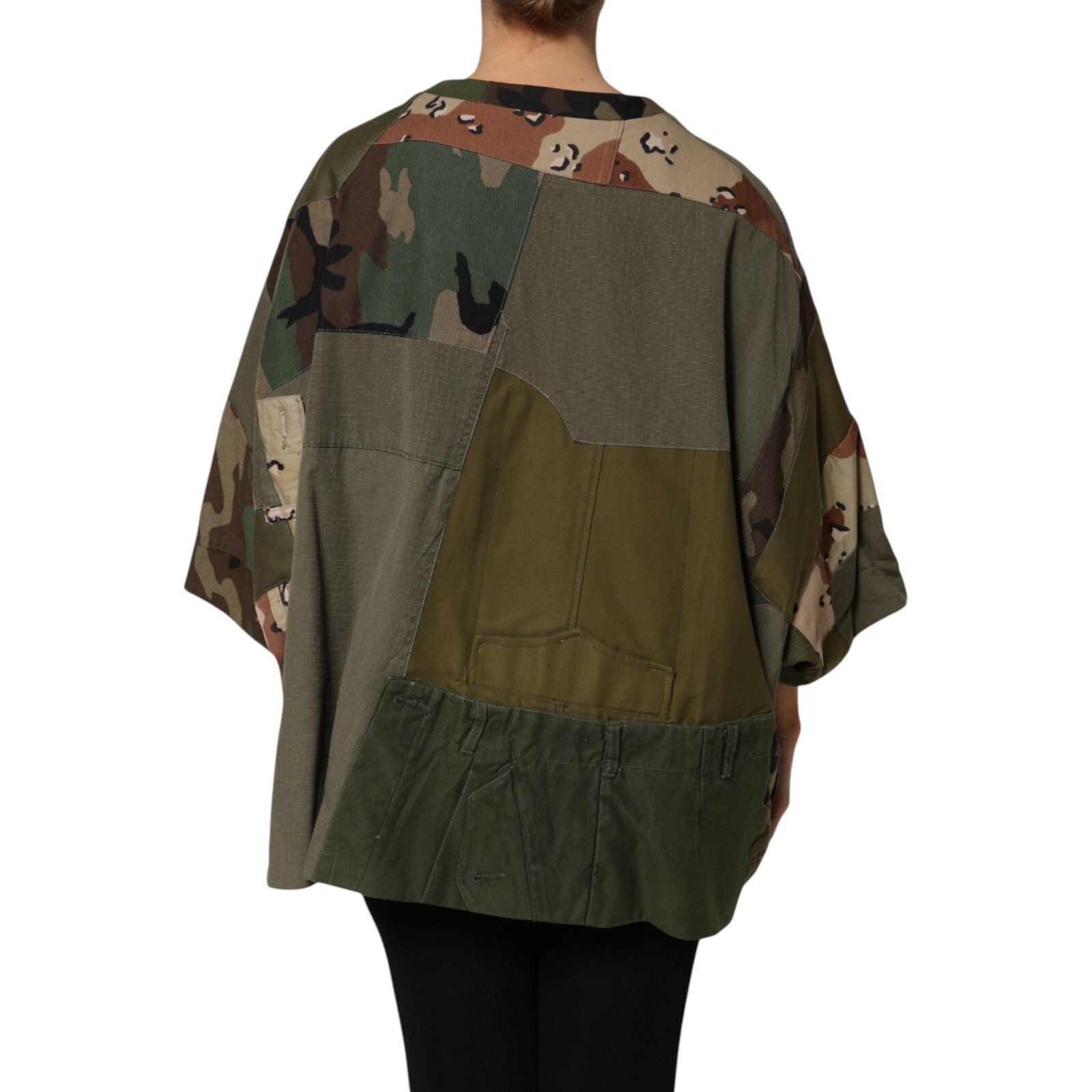 DOLCE & GABBANA T-shirt Multicolor Camouflage Oversized Top IT46/US12/XL 1050usd