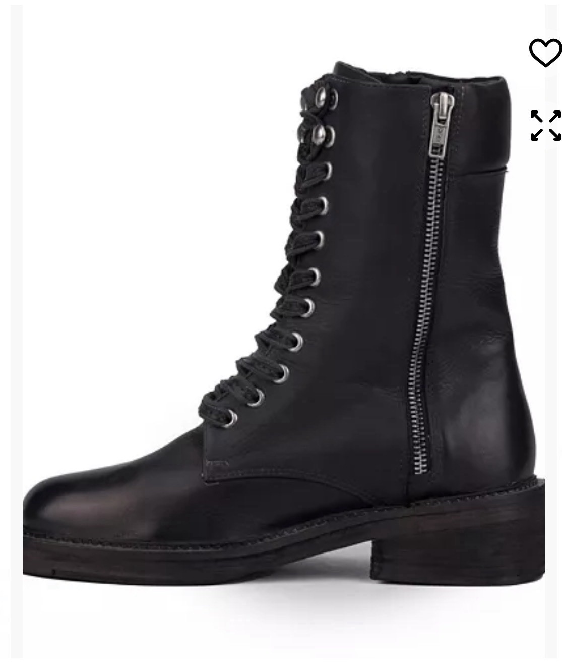 Vintage Foundry Co. Allison Black Leather Lace-Up Side Zip Combat Boots 8.5