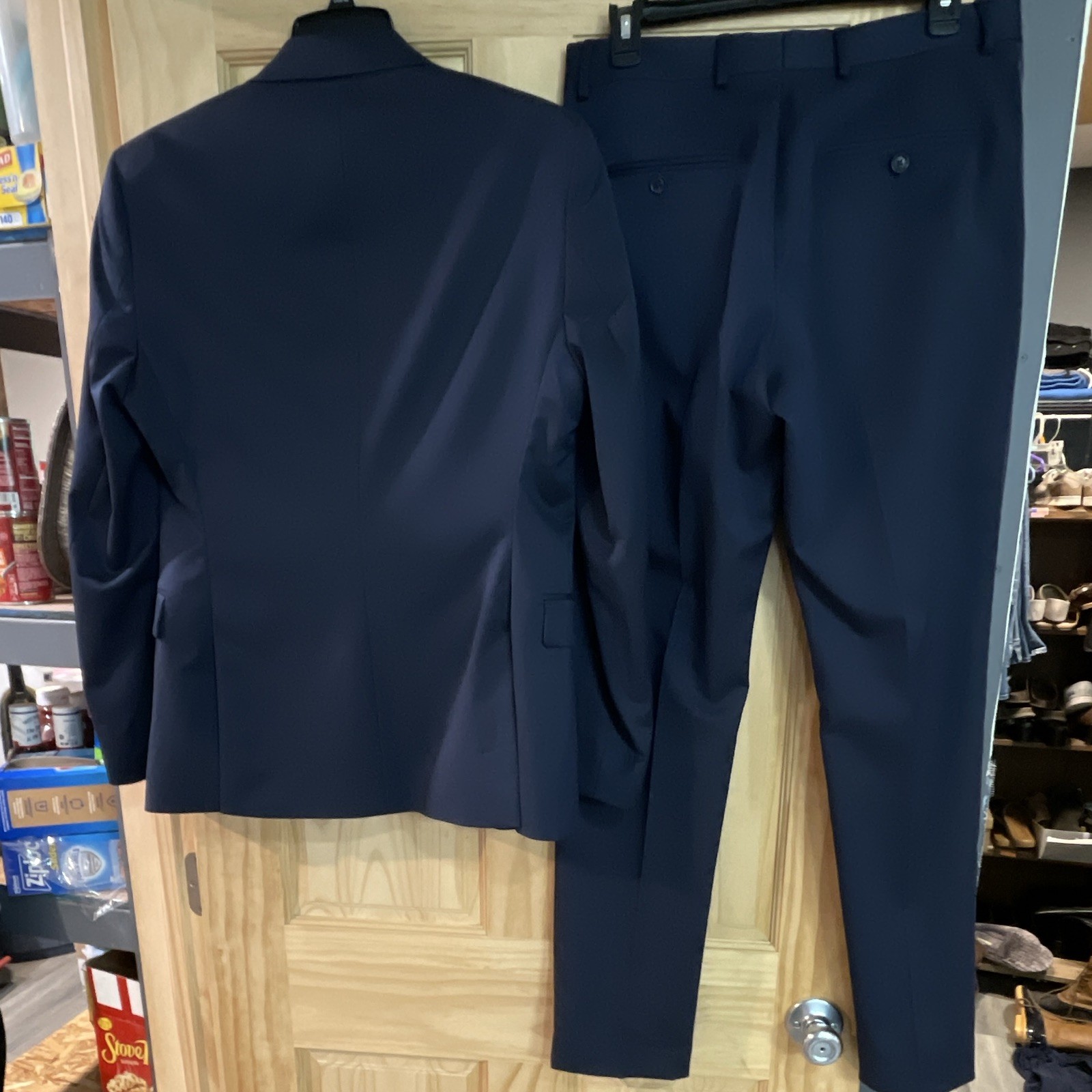 J.Ferrar Ultra Comfort Slim Fit Stretch 2-Piece Navy Suit 38R 32×30
