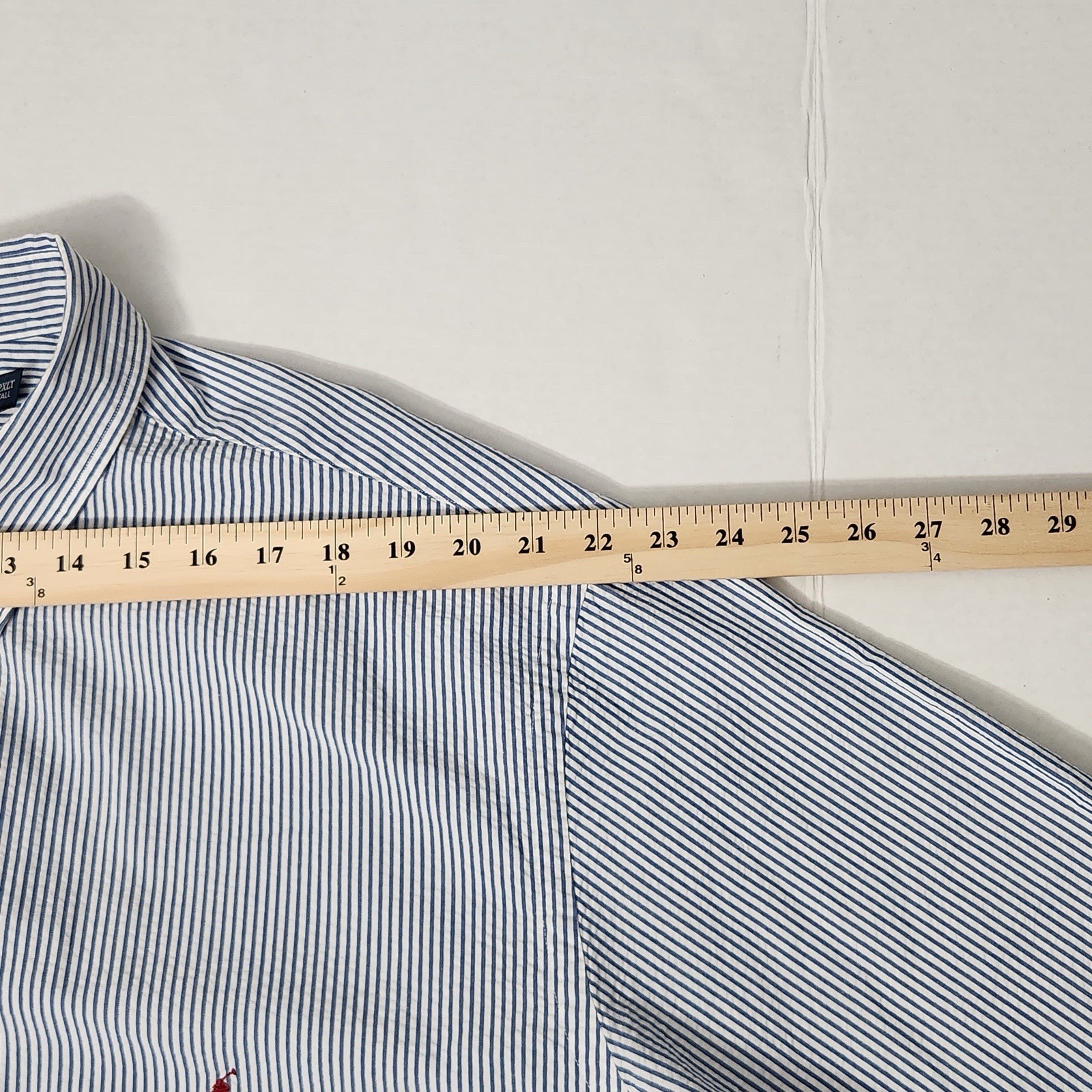 Ralph Lauren Men’s Classic Fit Blue/White Stripe SS Dress Shirt 2XLT