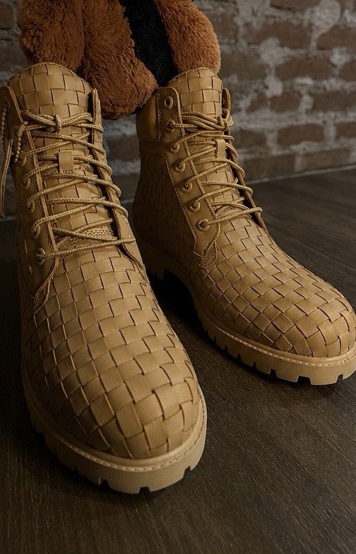 Men’s Timberland Textured Premium Woven 6-Inch Boot (Beige) – Size (9.5)