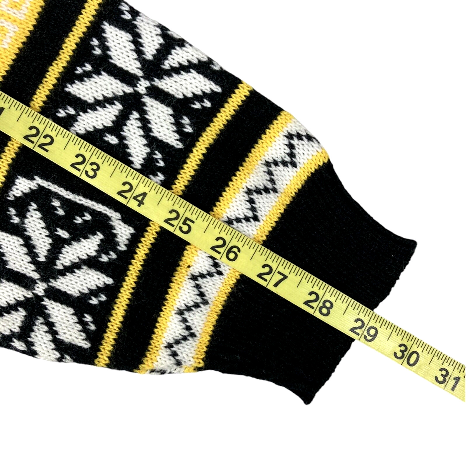 Vtg World Trade Knits Fair Isle Sweater Mock Neck Women’s S Acrylic Yellow Black