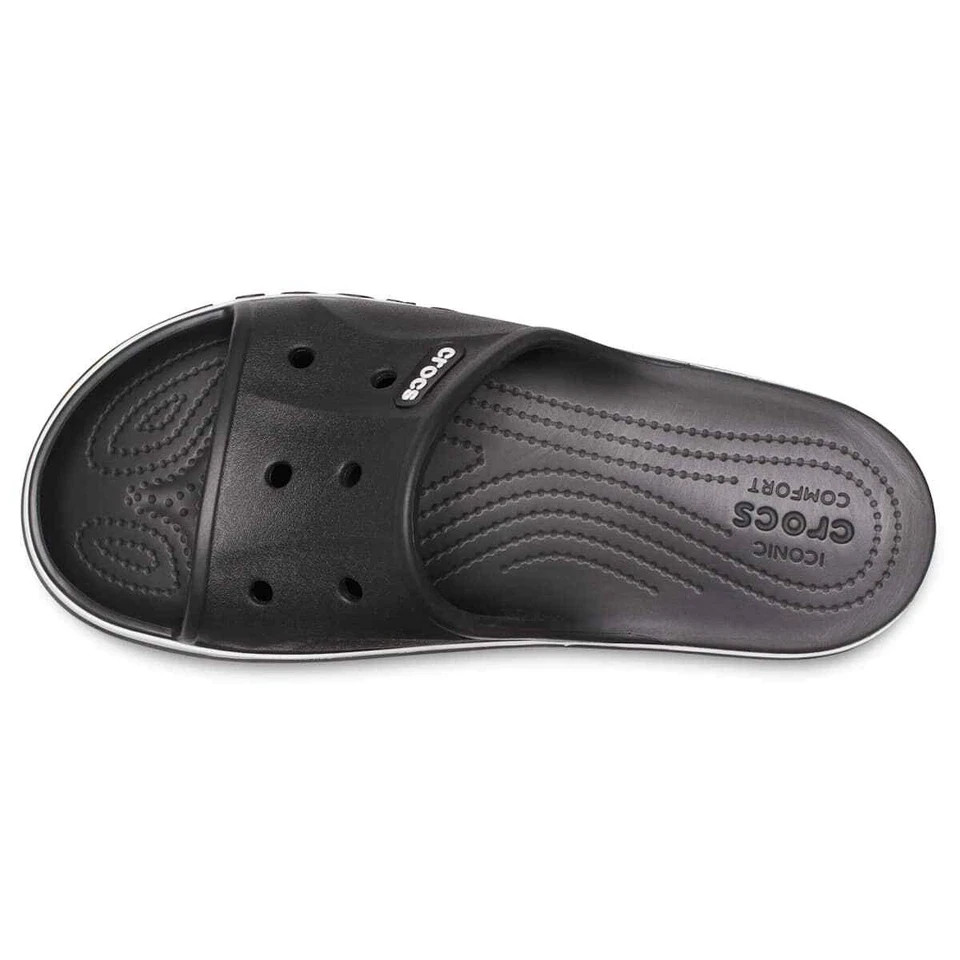Crocs Adult Bayaband Slide Sandals Black/White Women’s 6 NWT