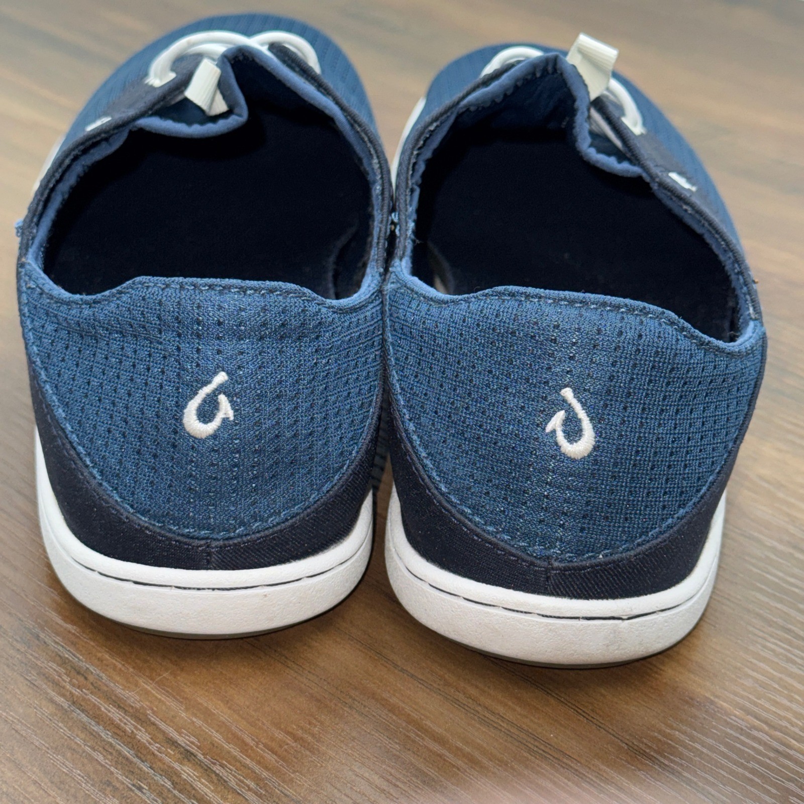 OluKai Nohea Moku Boat Shoes Mens 8.5 Blue Mesh Slip On Sneakers