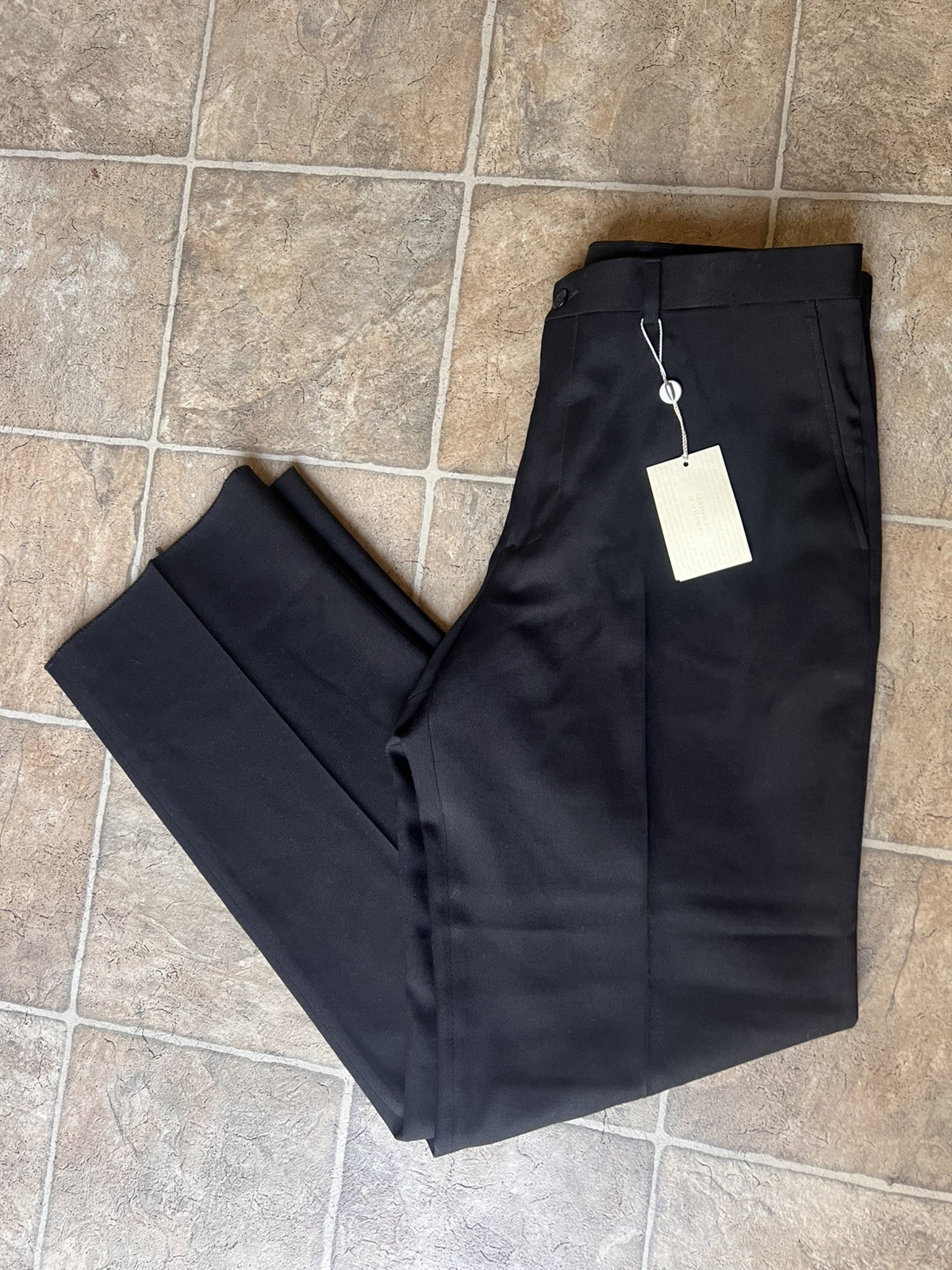 VTG Mani Giorgio Armani Men’s Pants, Sz 34, Black 100% Wool, Italy 80’s Unhemed