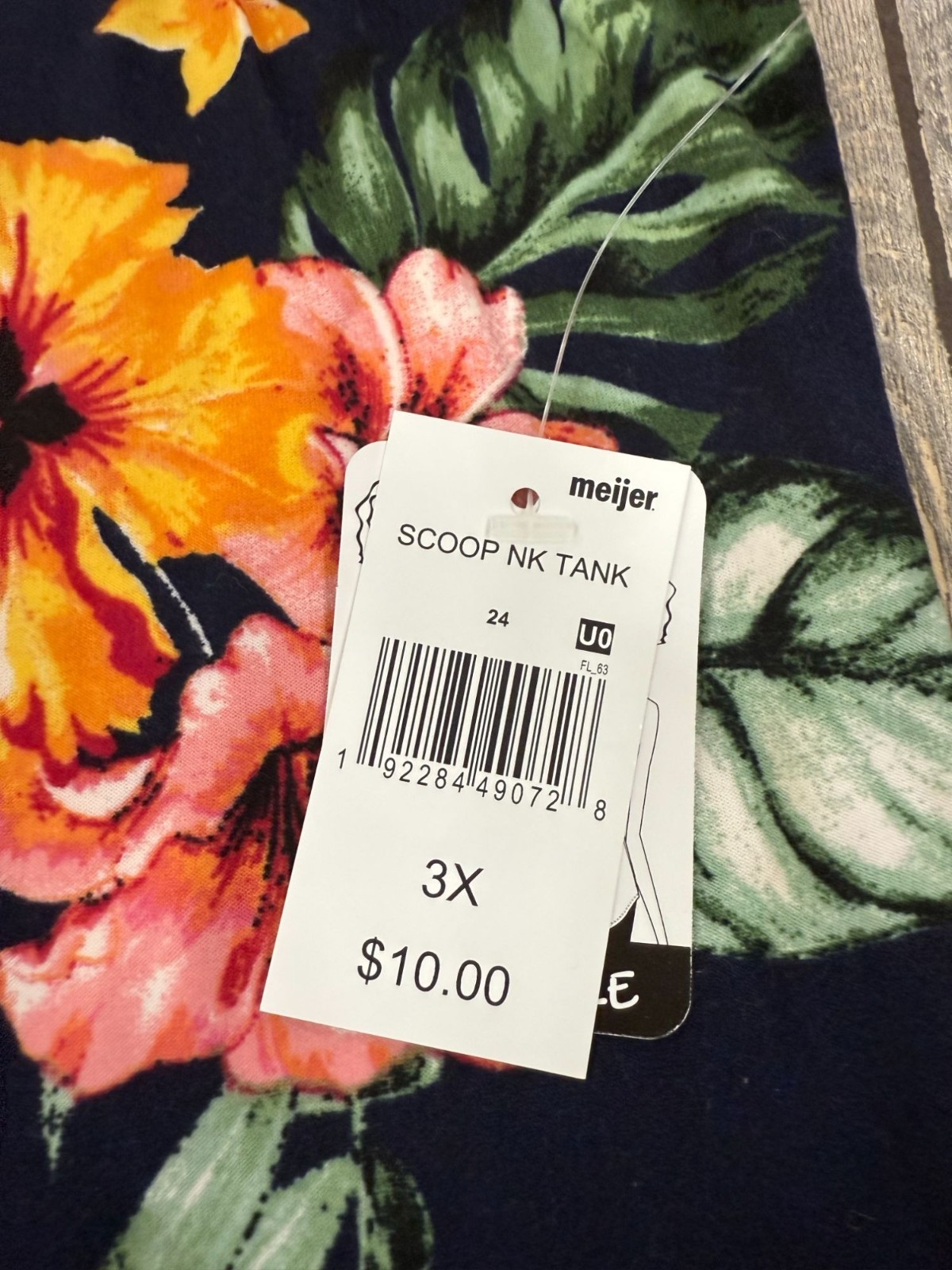 Derek Heart Womens Scoop Neck Floral Tank Top 3X Polyester/Spandex