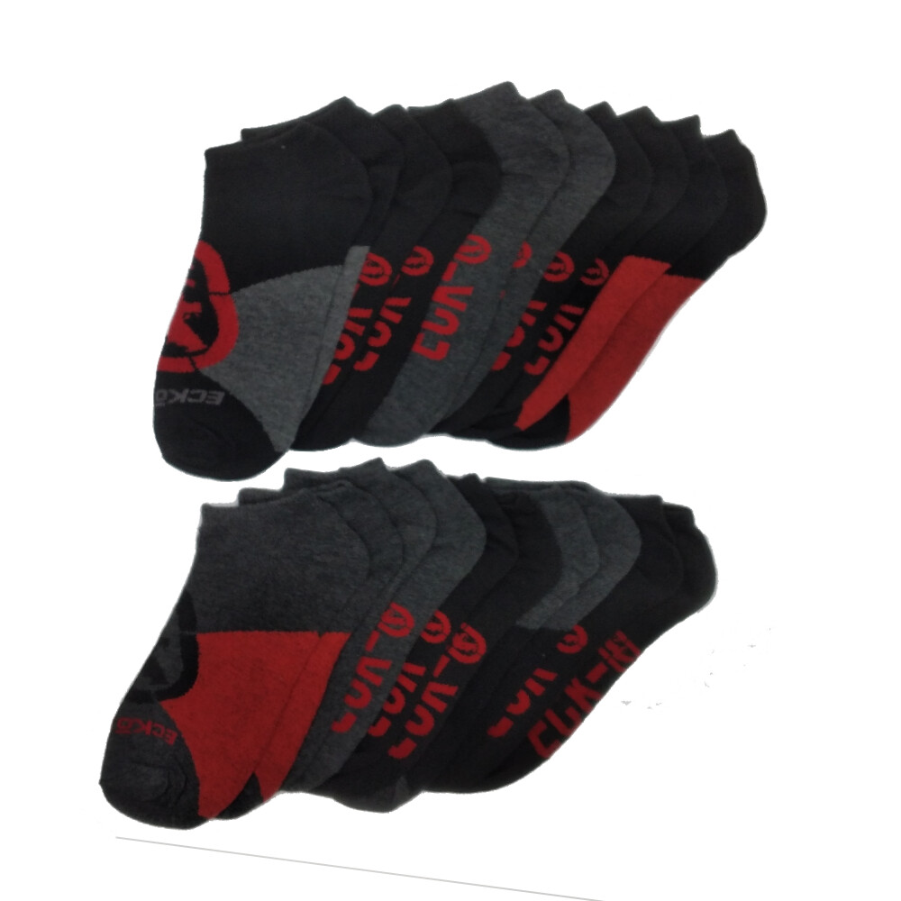 10-20 Pairs of Ecko Men’s Basic Quick Dry No Show Athletic Socks 10-13