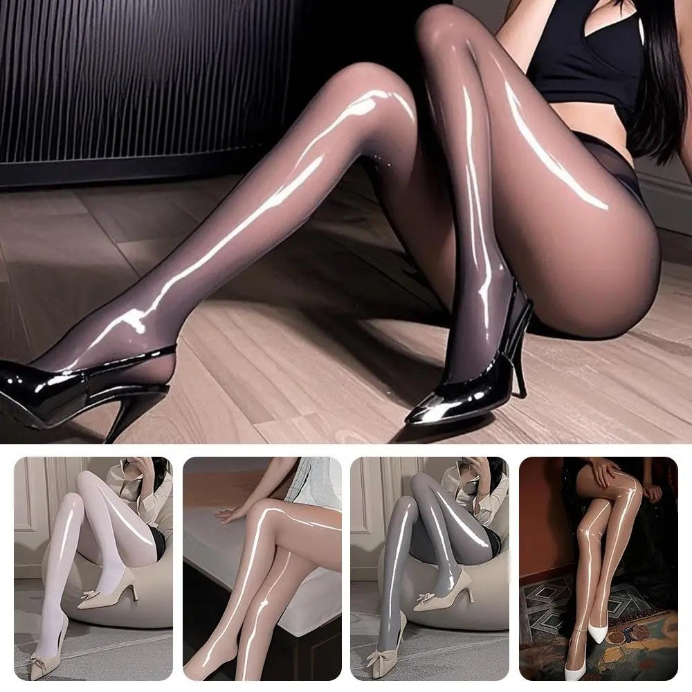 Seamless Women Oil Shiny Glossy Stockings Pantyhose Sheer Silky Tights Clubwear;