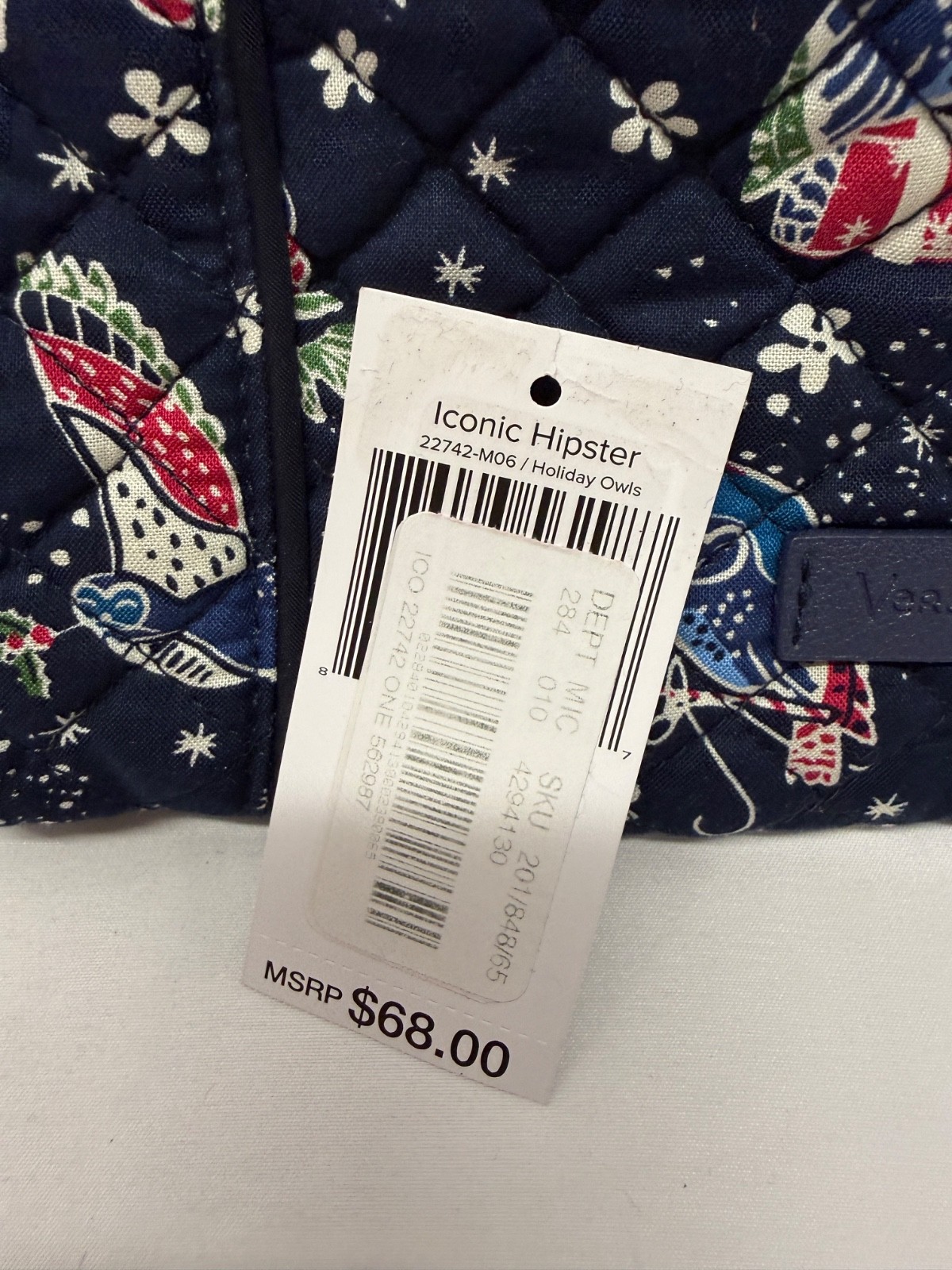 Vera Bradley Holiday Owls Navy Hipster Crossbody Purse Retired New NWT MSRP $68