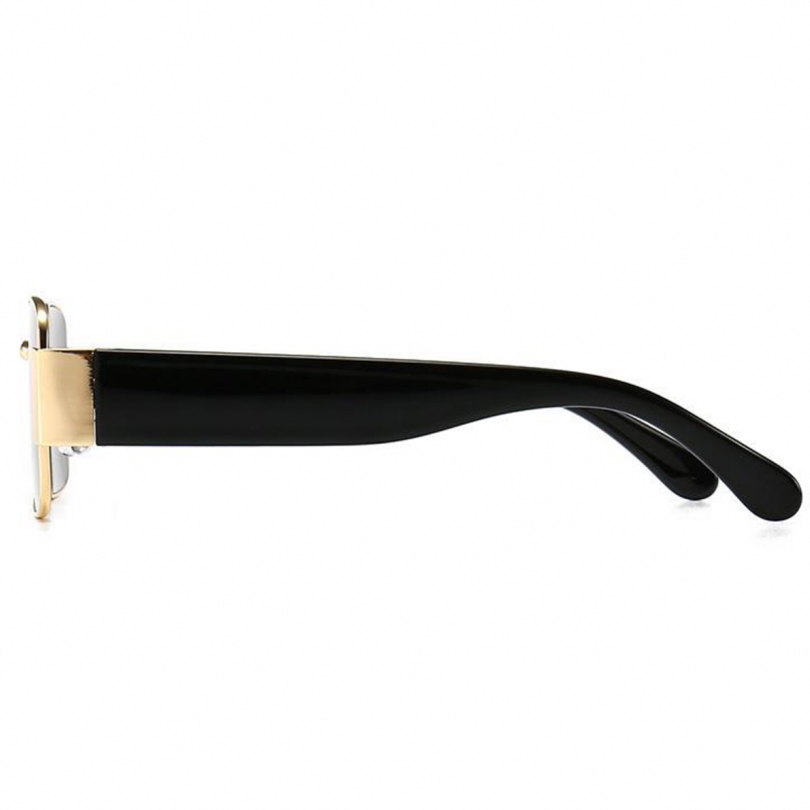 Mens Rectangle Gold Frame Dark Black Tint Hip Hop Fashion Square Sunglasses