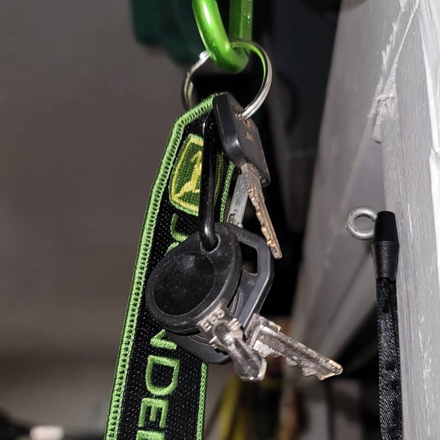 John Deere Tractor Keychain Double-Sided Embroidered Fabric Durable Key Patch