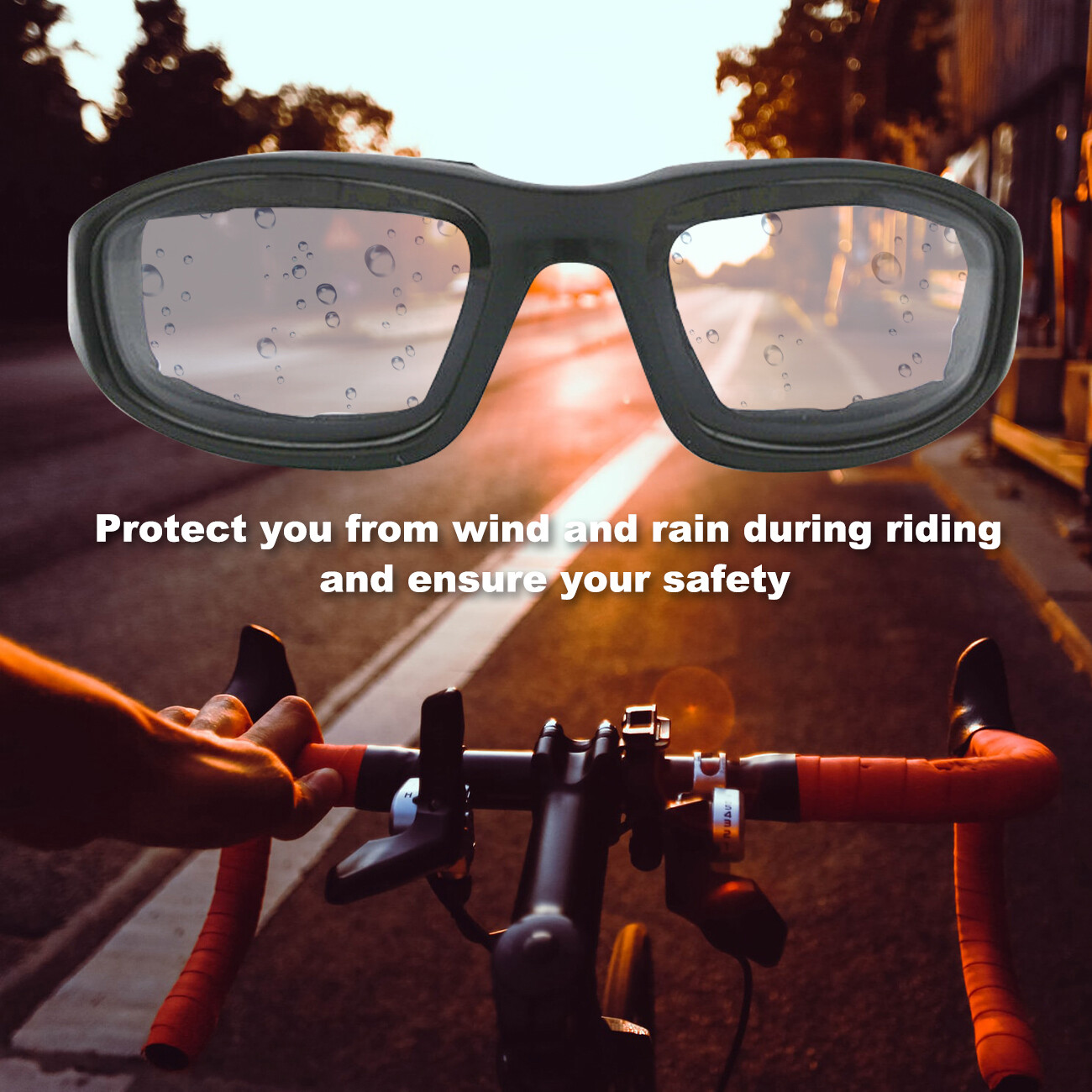 Motorcycle Riding Sunglasses Eye Goggles Bike Glasses Outdoor UV400 Clear Lens