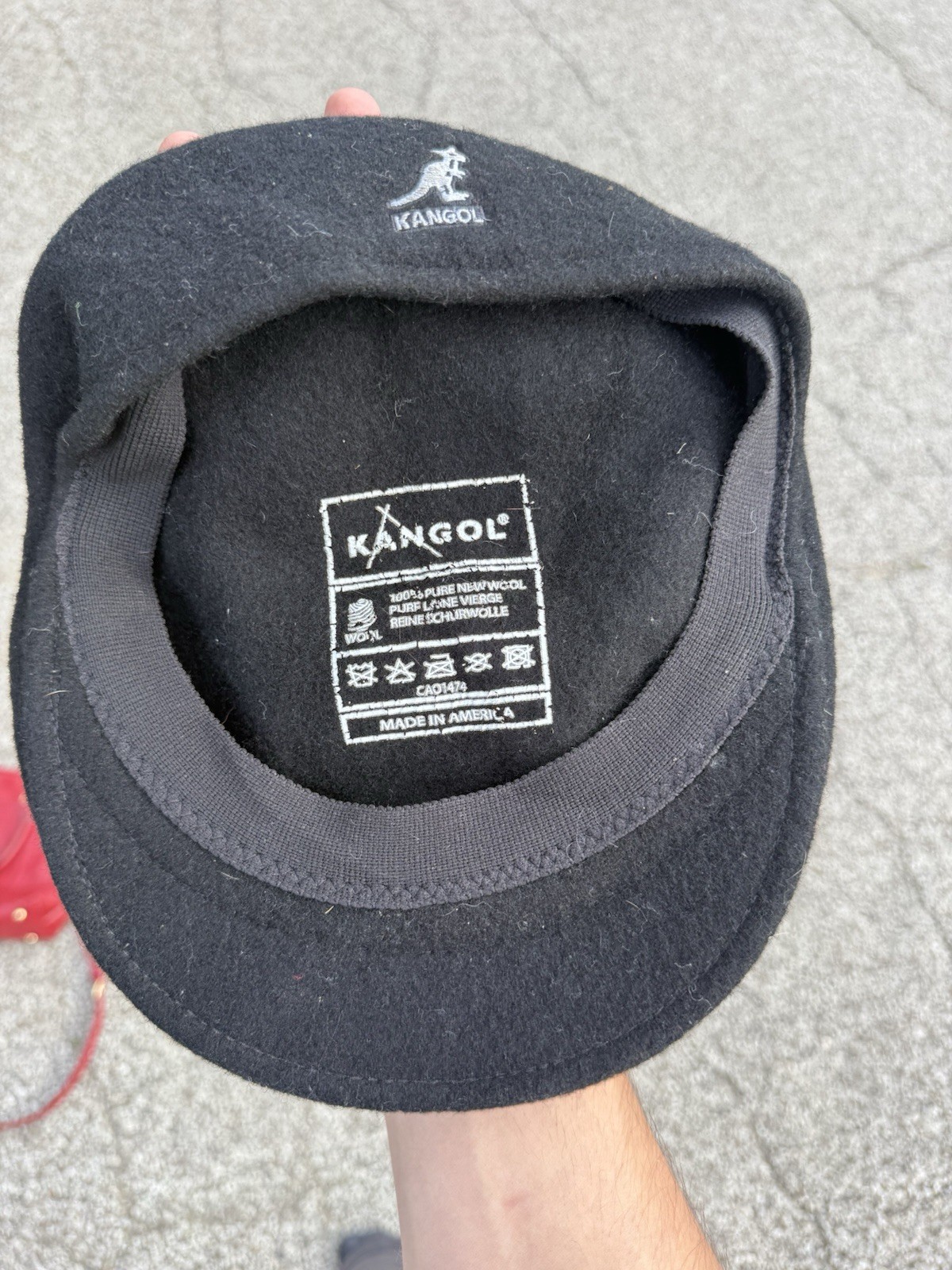 Vintage Kangol Wool 504 Flat Cap Hat Black XX-Large Made in America Rare XXL