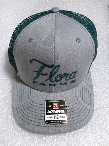Richardson 112 Truckers cap Mottled Gray with Green Mesh Snapback PROMO