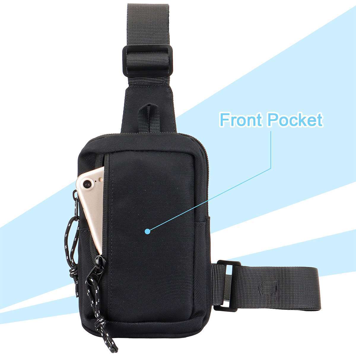 Men’s Shoulder Bag Oxford Chest Bag Sling Crossbody Bag Casual Travel Phone Bag