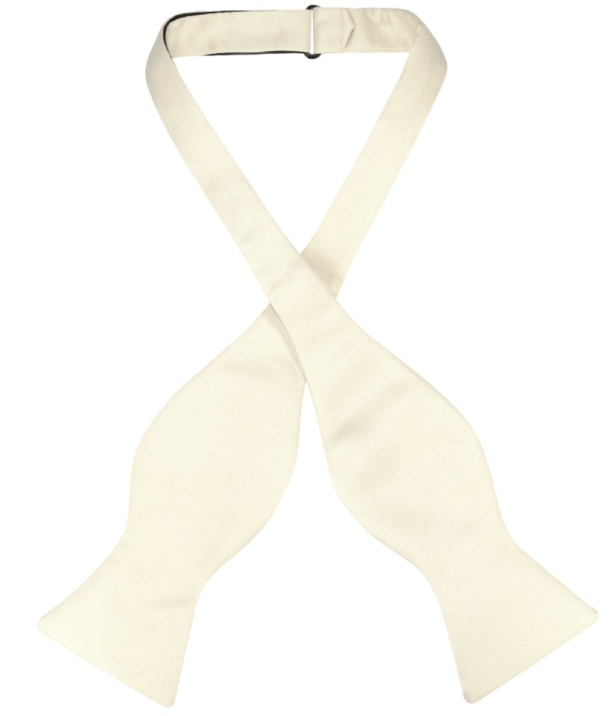 Vesuvio Napoli SELF TIE Bow Tie Solid CREAM Color Mens BowTie