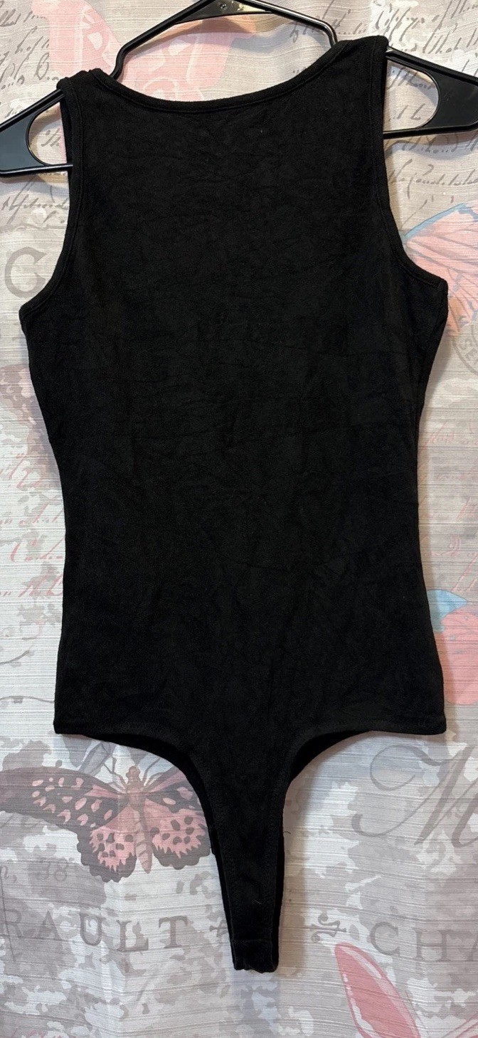 MADEWELL Women’s M Bodysuit Black Button Sleeveless Minimalist Capsule