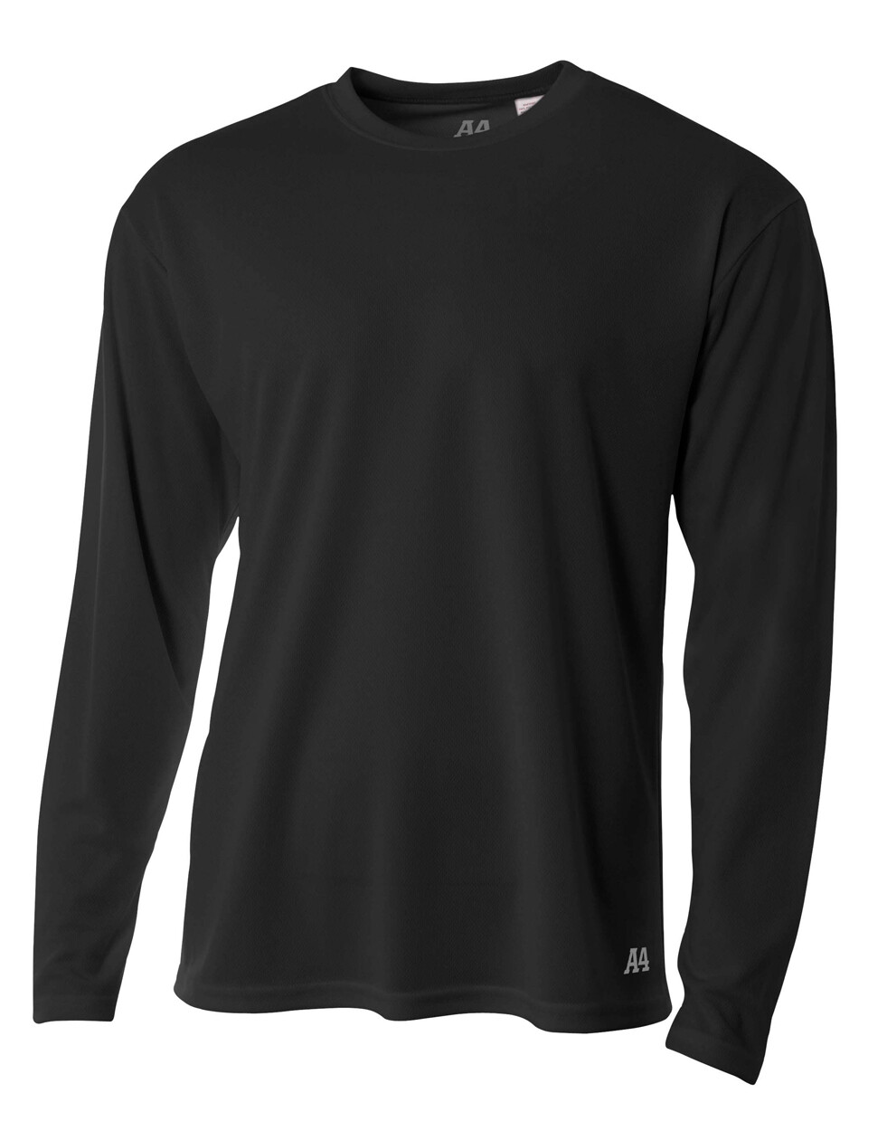 A4 Mens Long Sleeves 100% Polyester Crew Birds Eye Mesh T-Shirt N3253 XS-3XL
