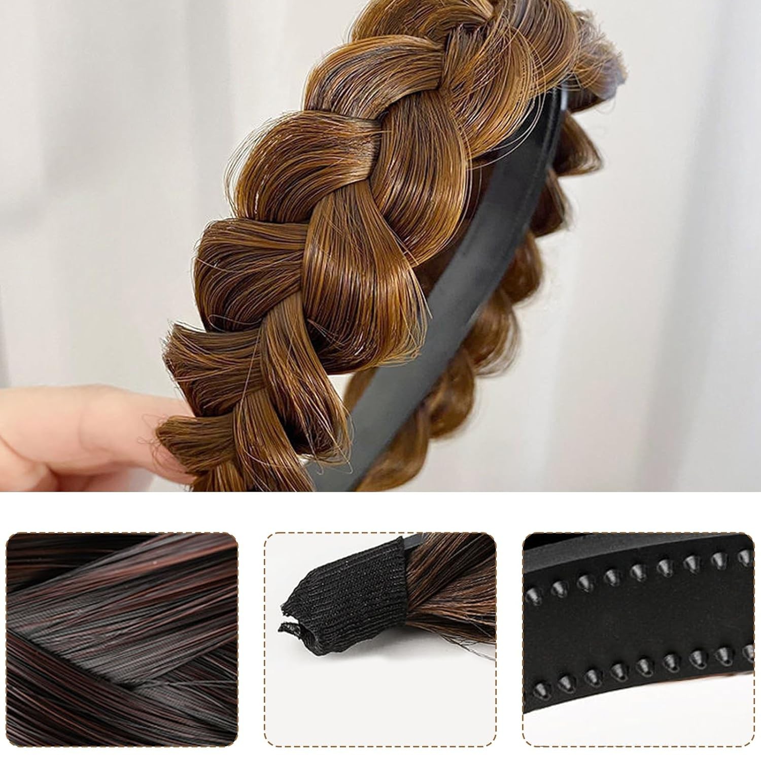 Headband Synthetic Hair Plaited Headband Braid Braided & Teeth Hair Band Beauty