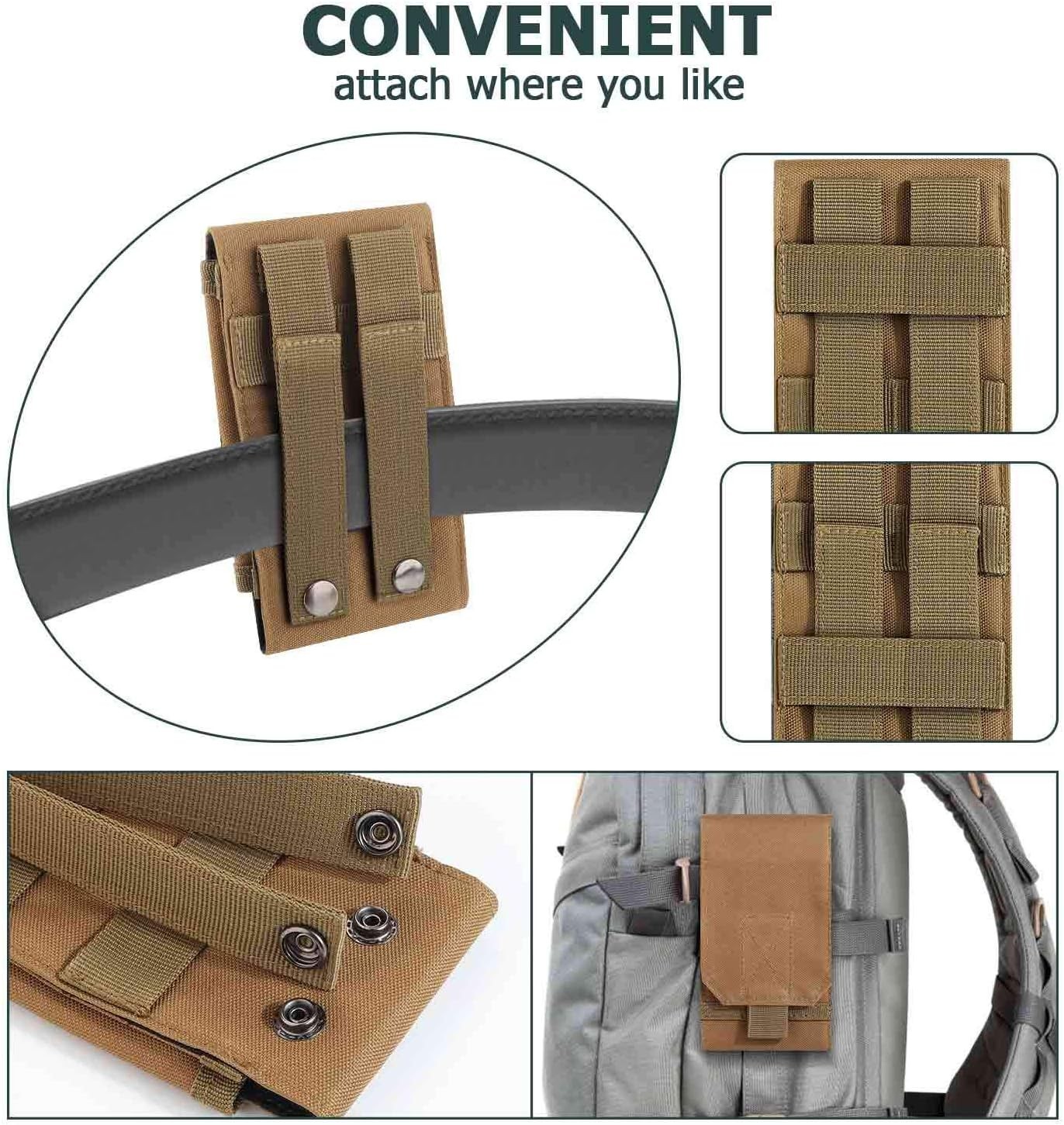 Tactical Molle Cell Phone Pouch Army Holster Case Waist Pouch Bag for Smartphone