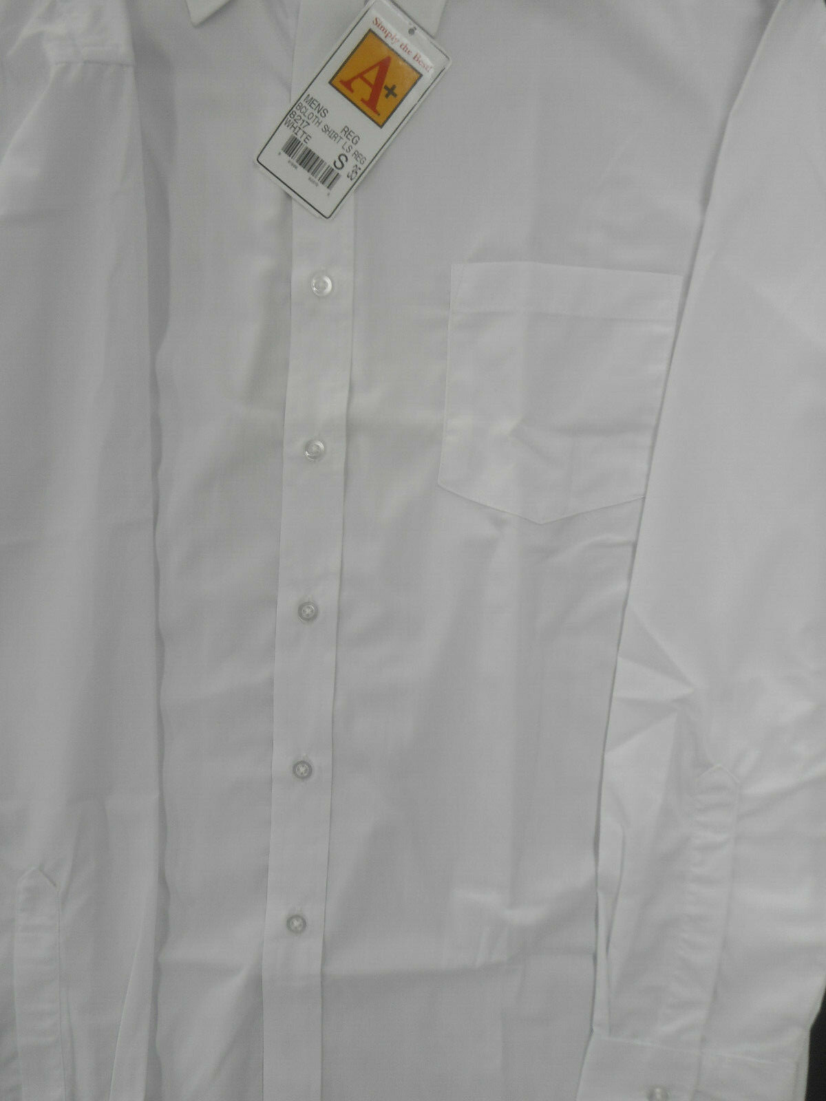 Men’s A+ White Long Sleeved Dress/Casual Dress Shirt Sizes Small – 4XL