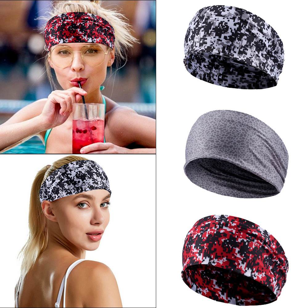 Stretch Sweatband Wide Headband Yoga Gym Run Head Wrap Head Band for Women Gift