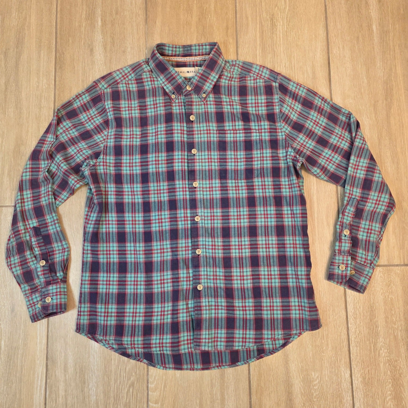 The Normal Brand Plaid Button Down Shirt Men’s Medium Cotton Flannel Casual