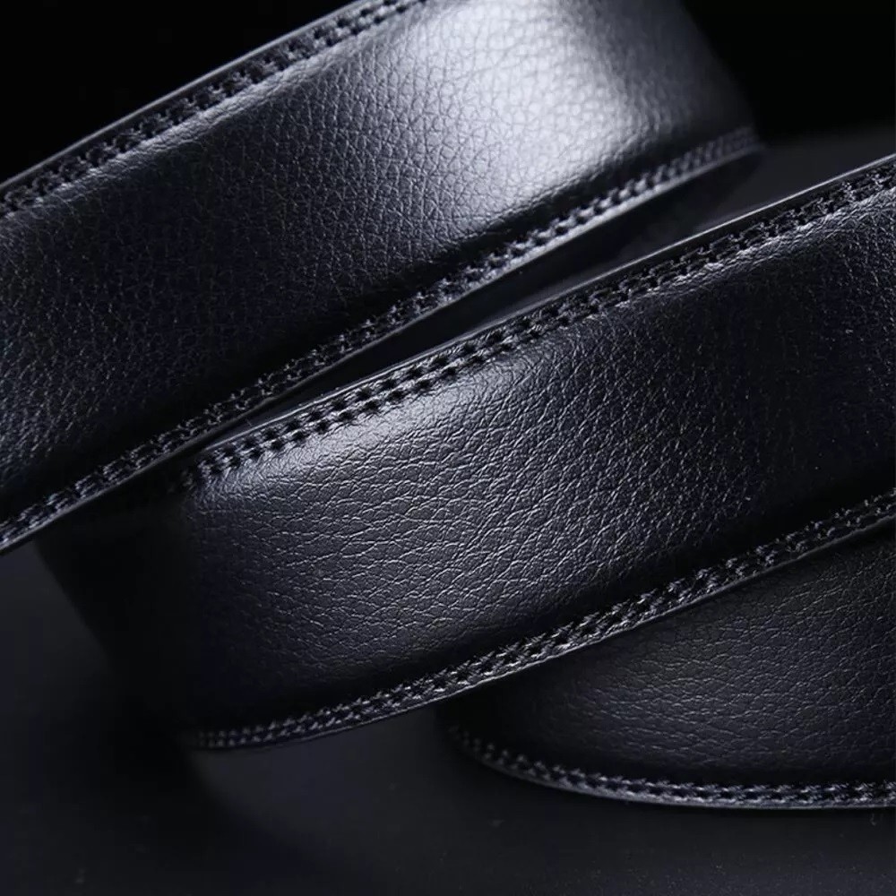 New Genuine Leather Mens Ratchet Belt Belts For Men Adjustable Automatic Buckle