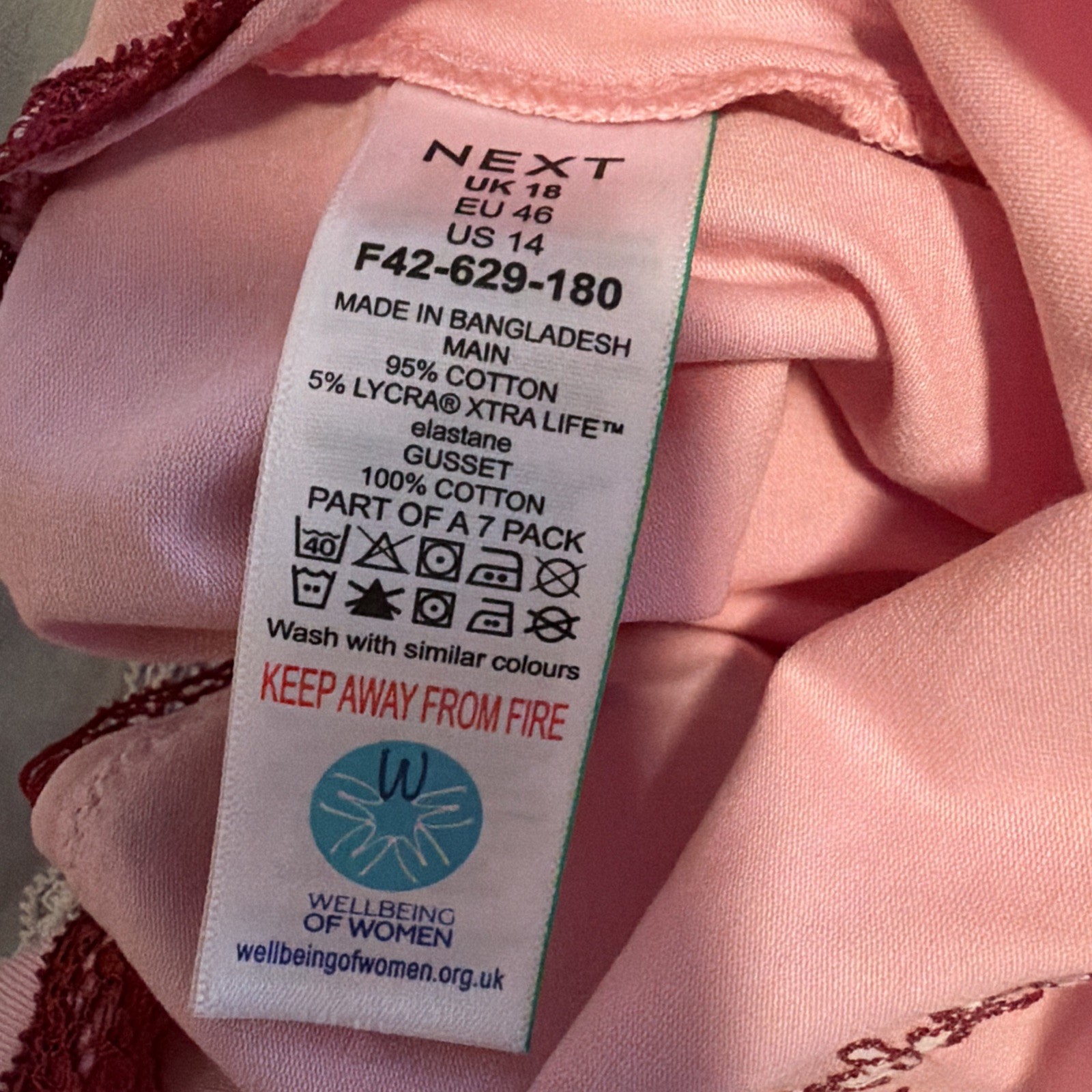 Next 7 Days of The Week Cotton US 14 Panties NWOT