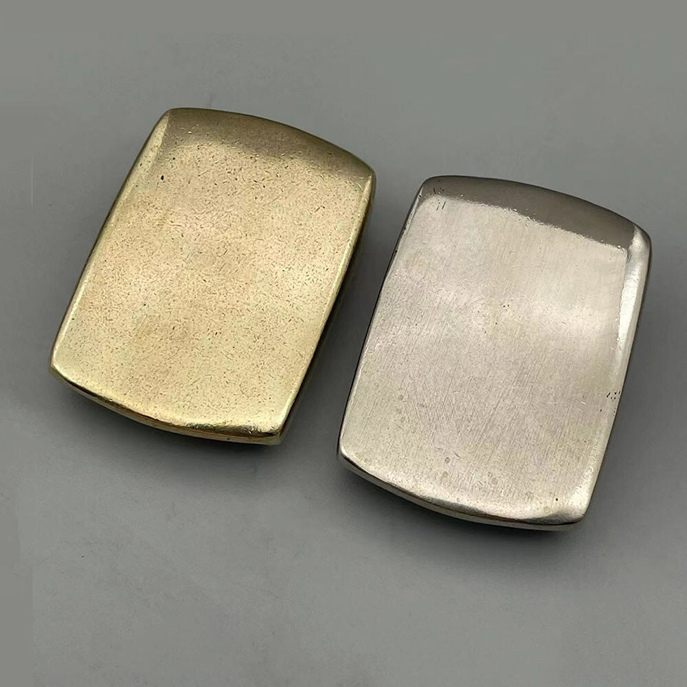 Retro Solid Brass/White Copper Simple Belt Buckle Leather Craft Hand Made DIY