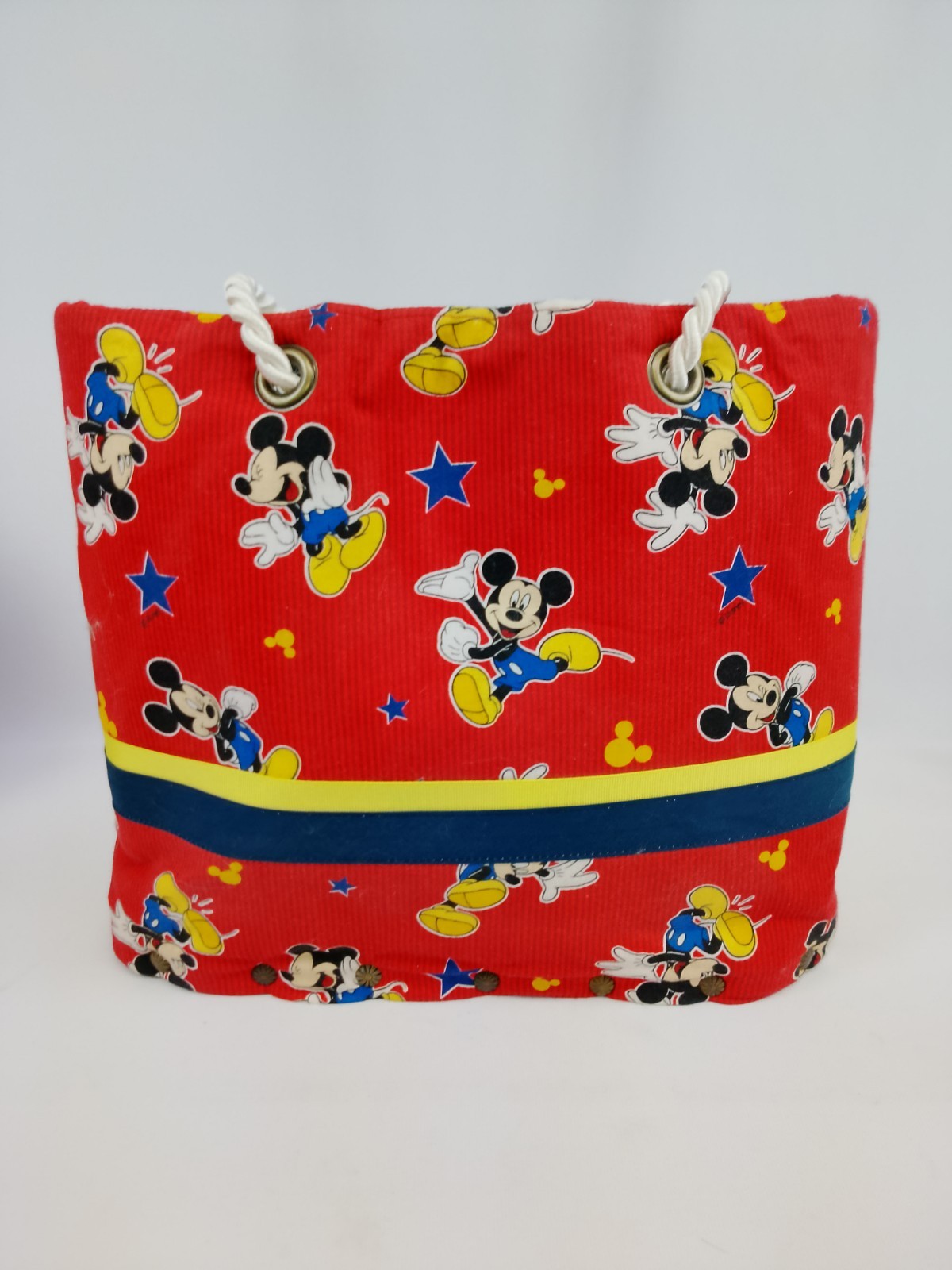 Handmade Red Mickey Mouse Tote Beach Bag