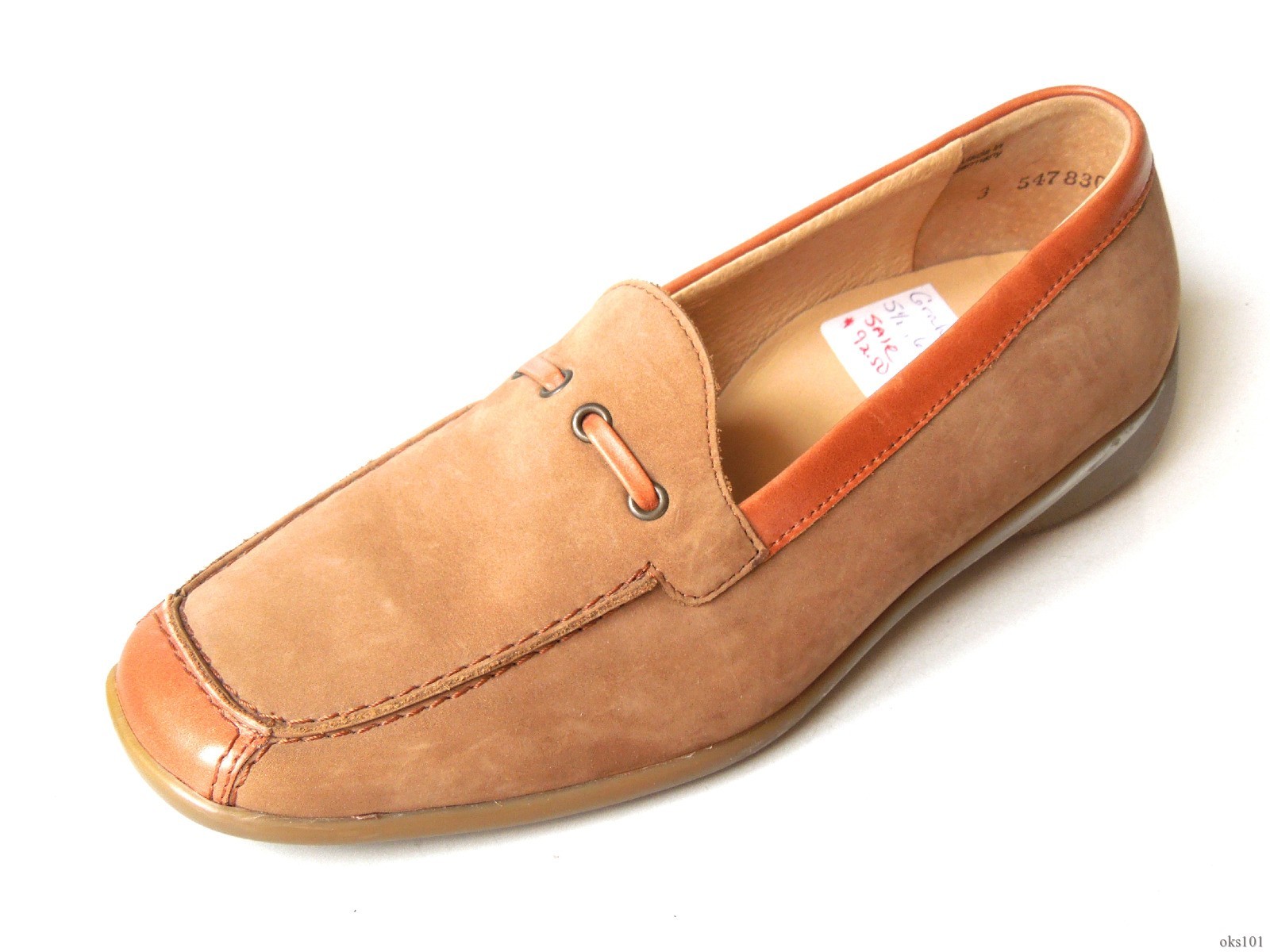 new $175 THERESIA M. Graham tan driving shoes FLATS Made in Germany UK 3 US 5.5