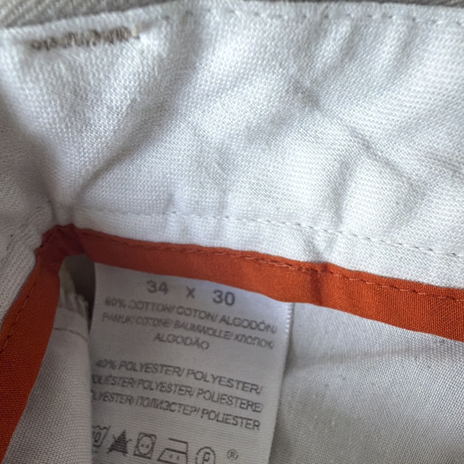 Dockers Easy Khaki Men’s Beige Solid Twill Khaki Pants Cotton Blend 34W30