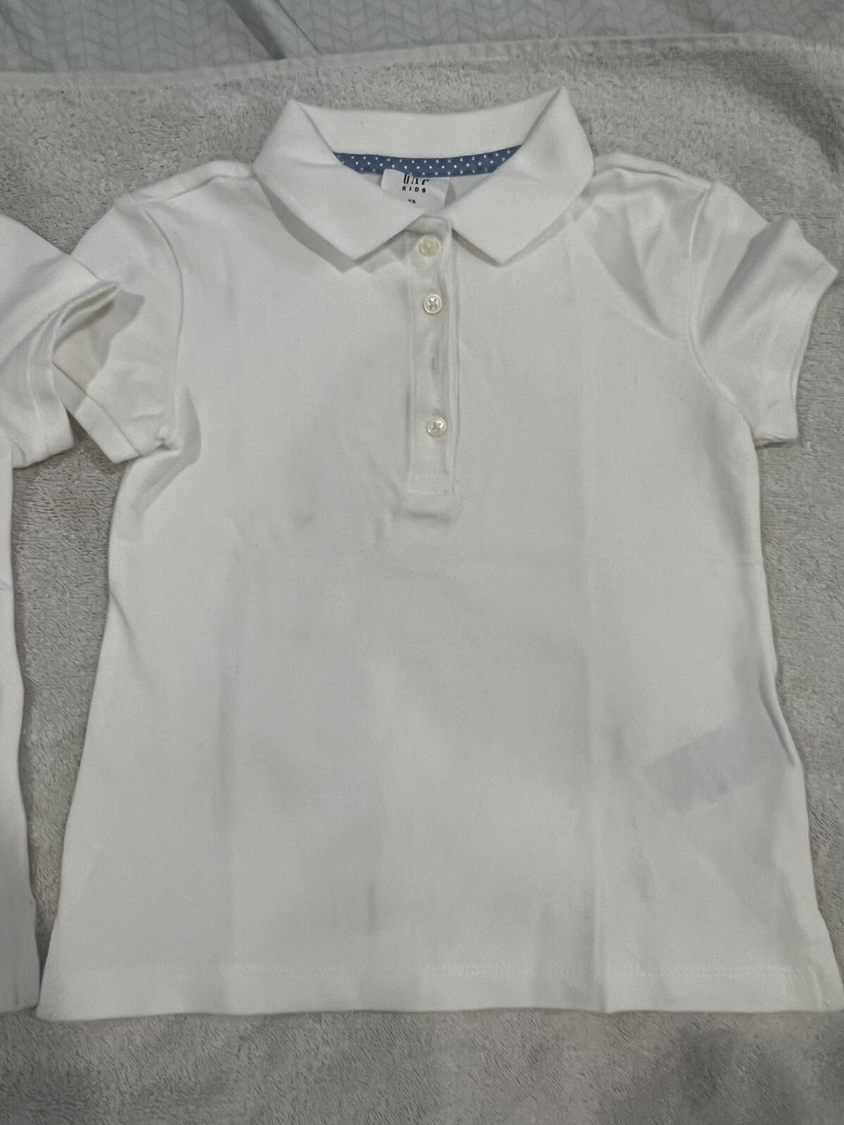 Girls Gap Kids White Polo Shirt Lot Uniform Size XS Peter Pan Collar Button