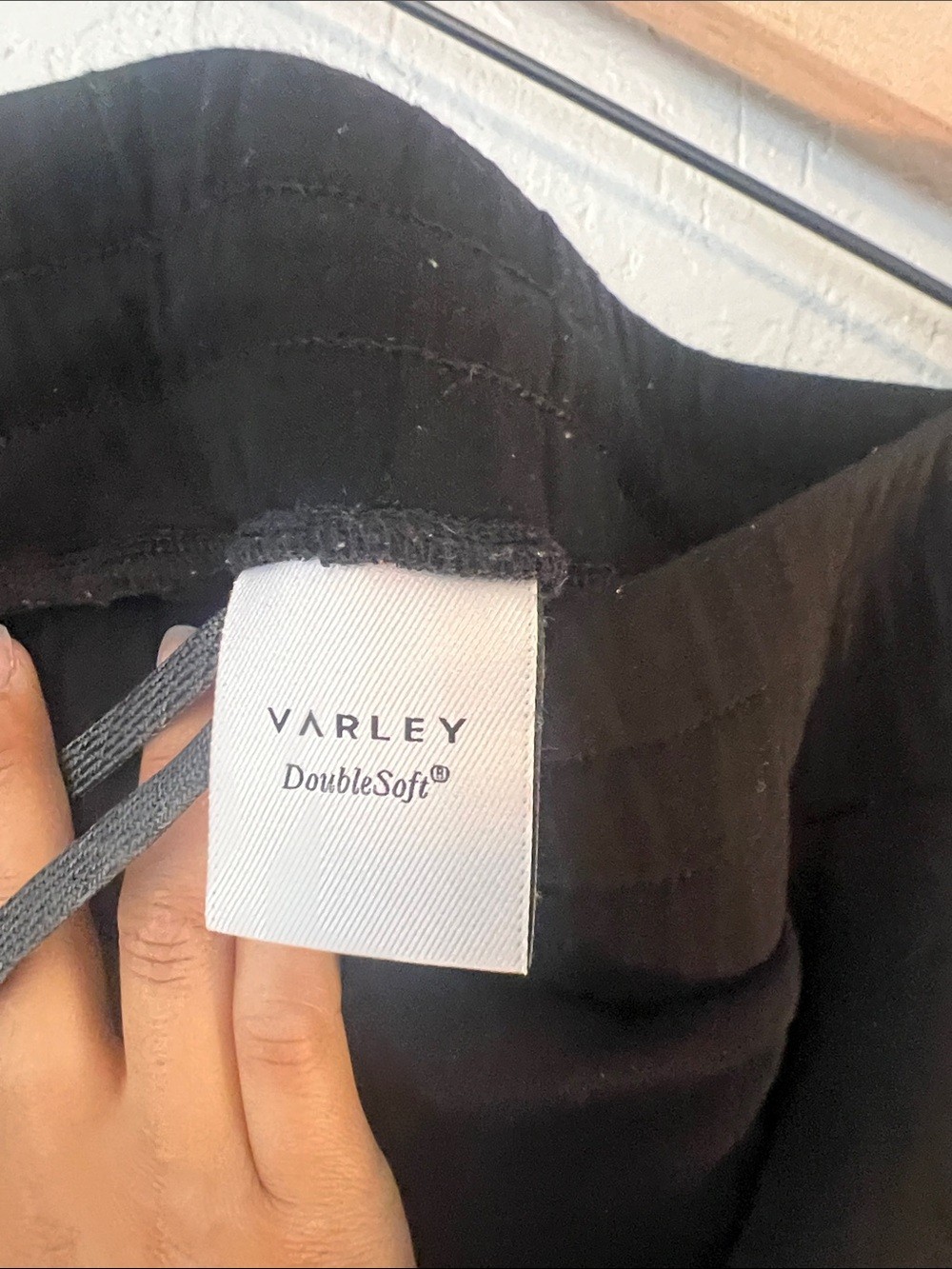 Varley double soft Black Joggers with Gray Drawstring
