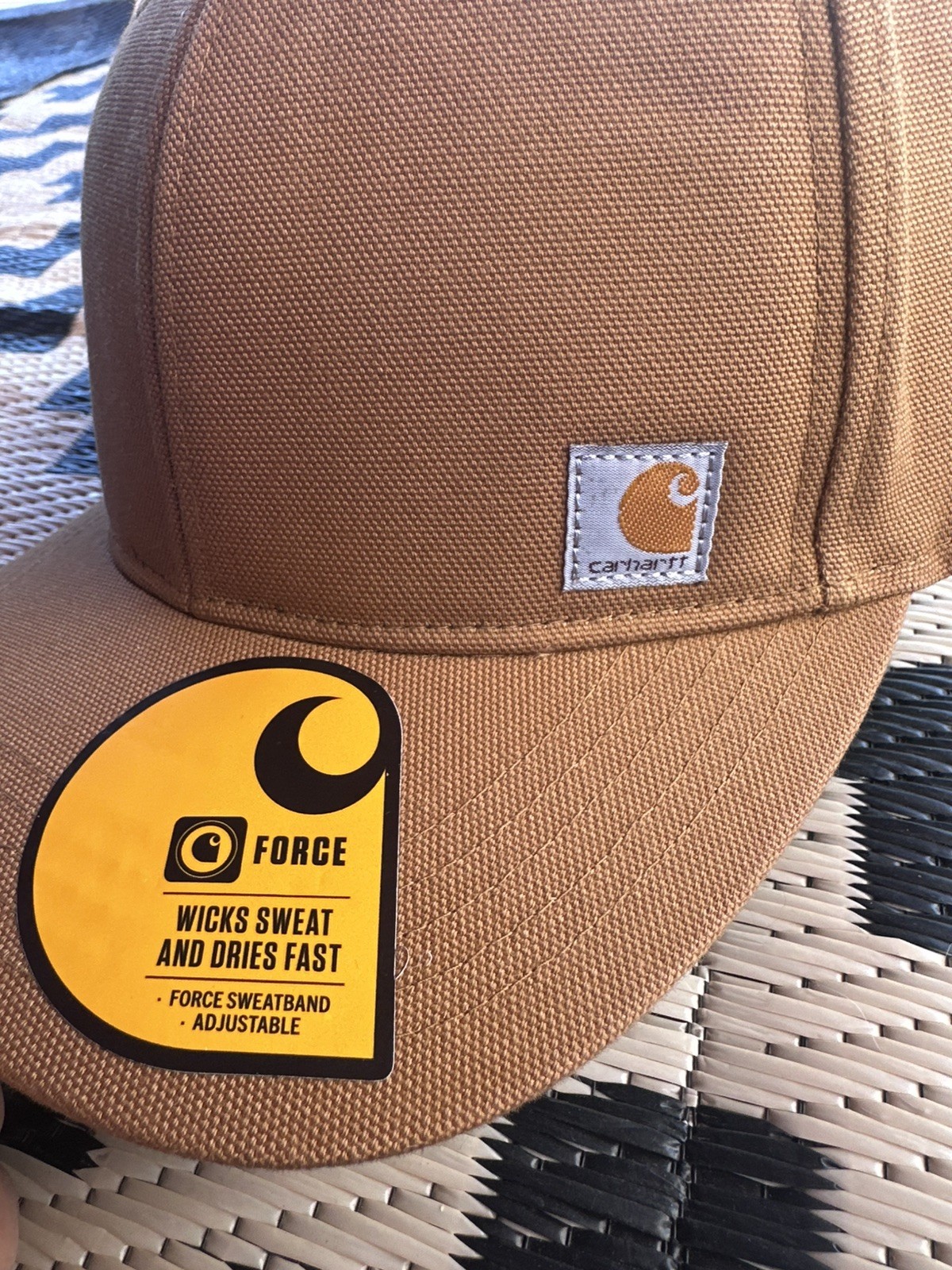 Carhartt Baseball Cap Canvas HAT Mens ONE SIZE Brown Force Snap Back NWT