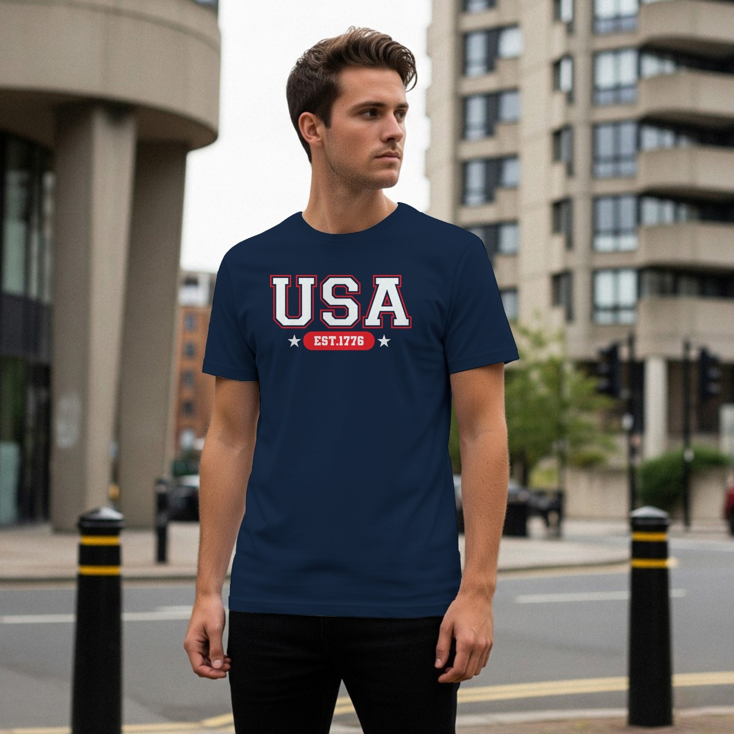 USA EST.1776 Patriotic Men’s T-shirt
