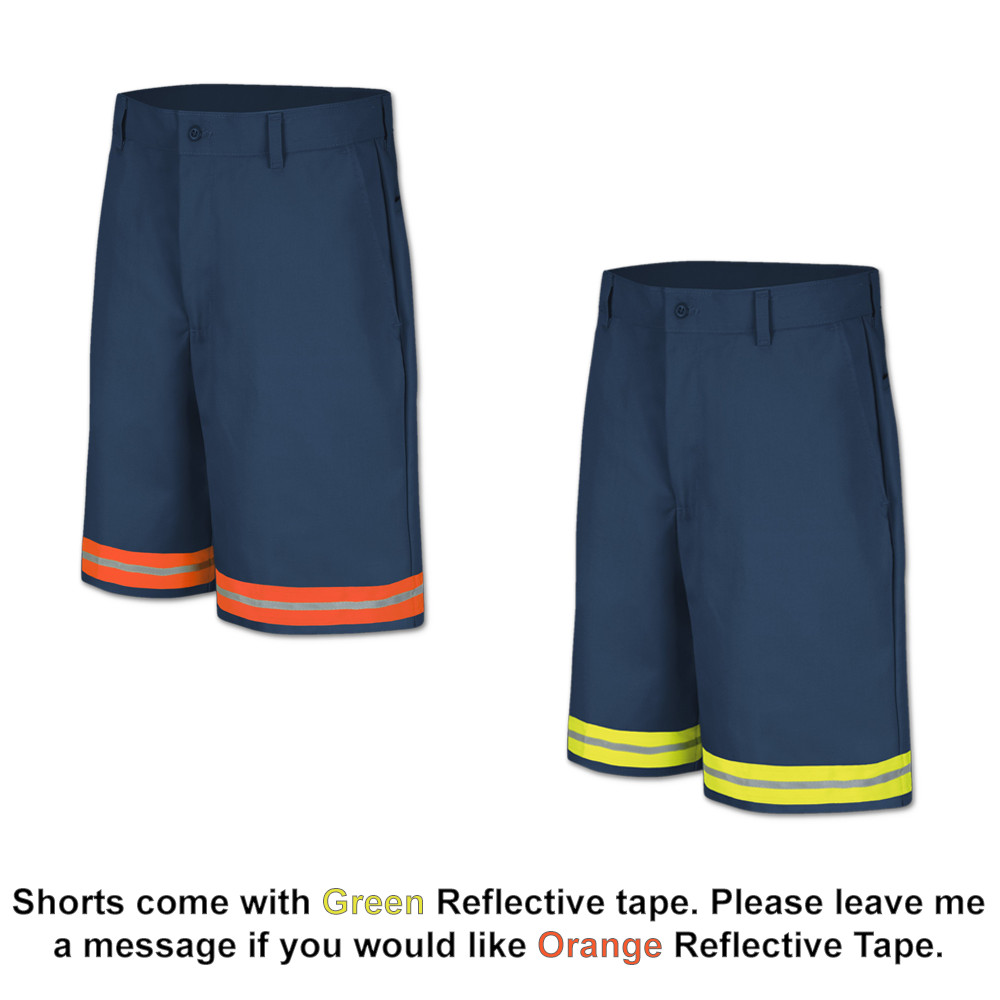 Red Kap Hi Vis Reflective Work Shorts Enhanced Vis Men’s Industrial Uniform