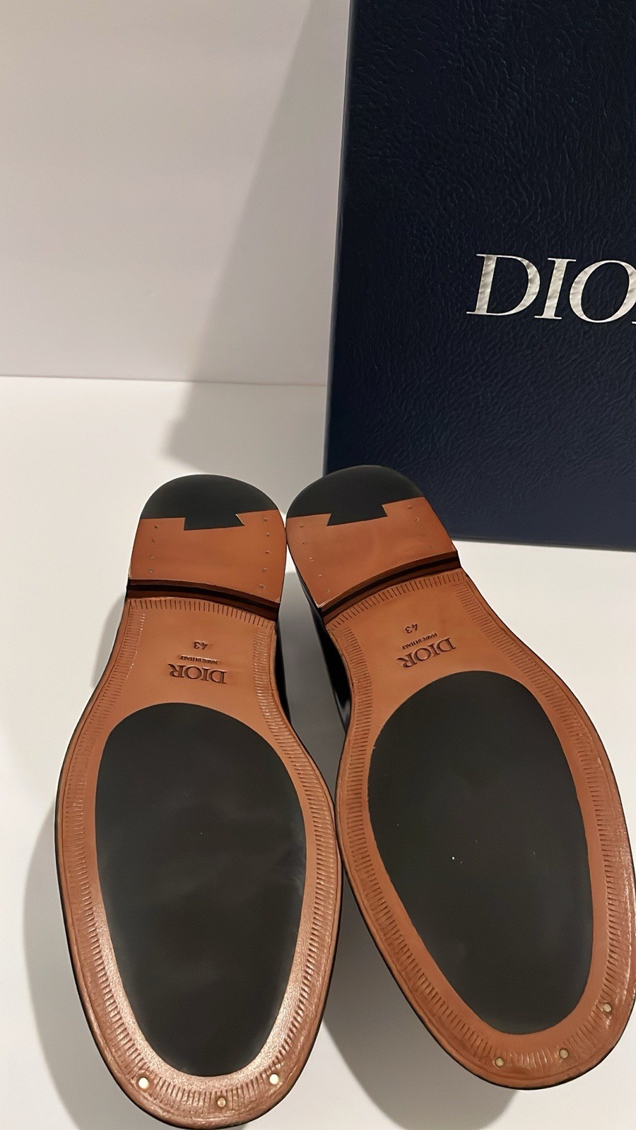 Dior Granville Loafer Black Polished Calfskin CD Buckle EU 43 US 10 New In Box