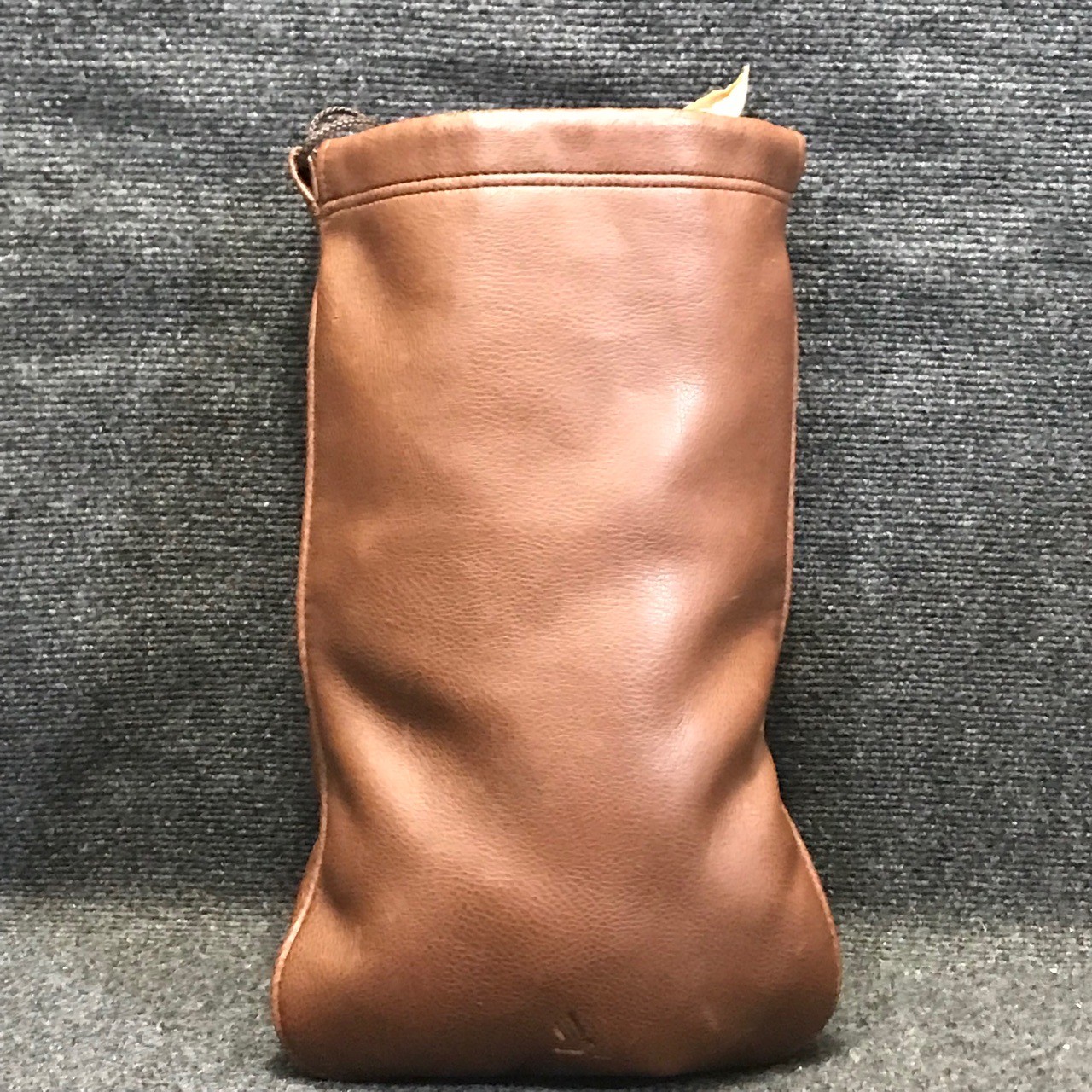Braun Büffel Design Germany Brown Leather Shoe Bag Drawstring Pouch Travel Bag